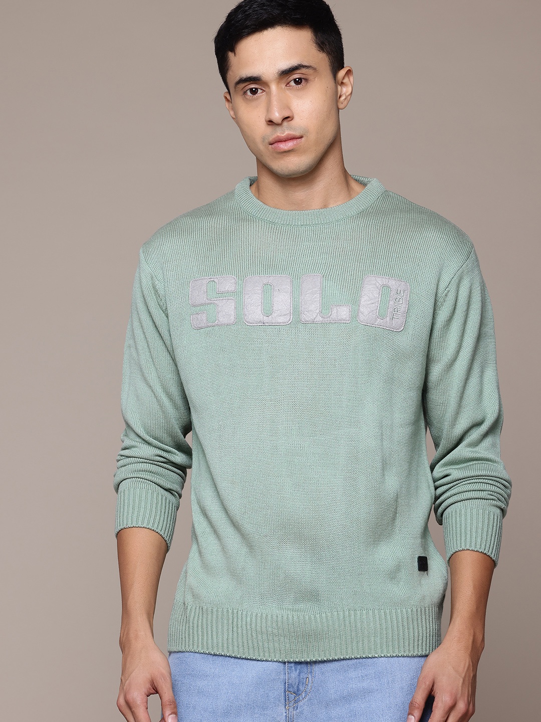

The Roadster Lifestyle Co. Applique Typography Detail Pullover, Green