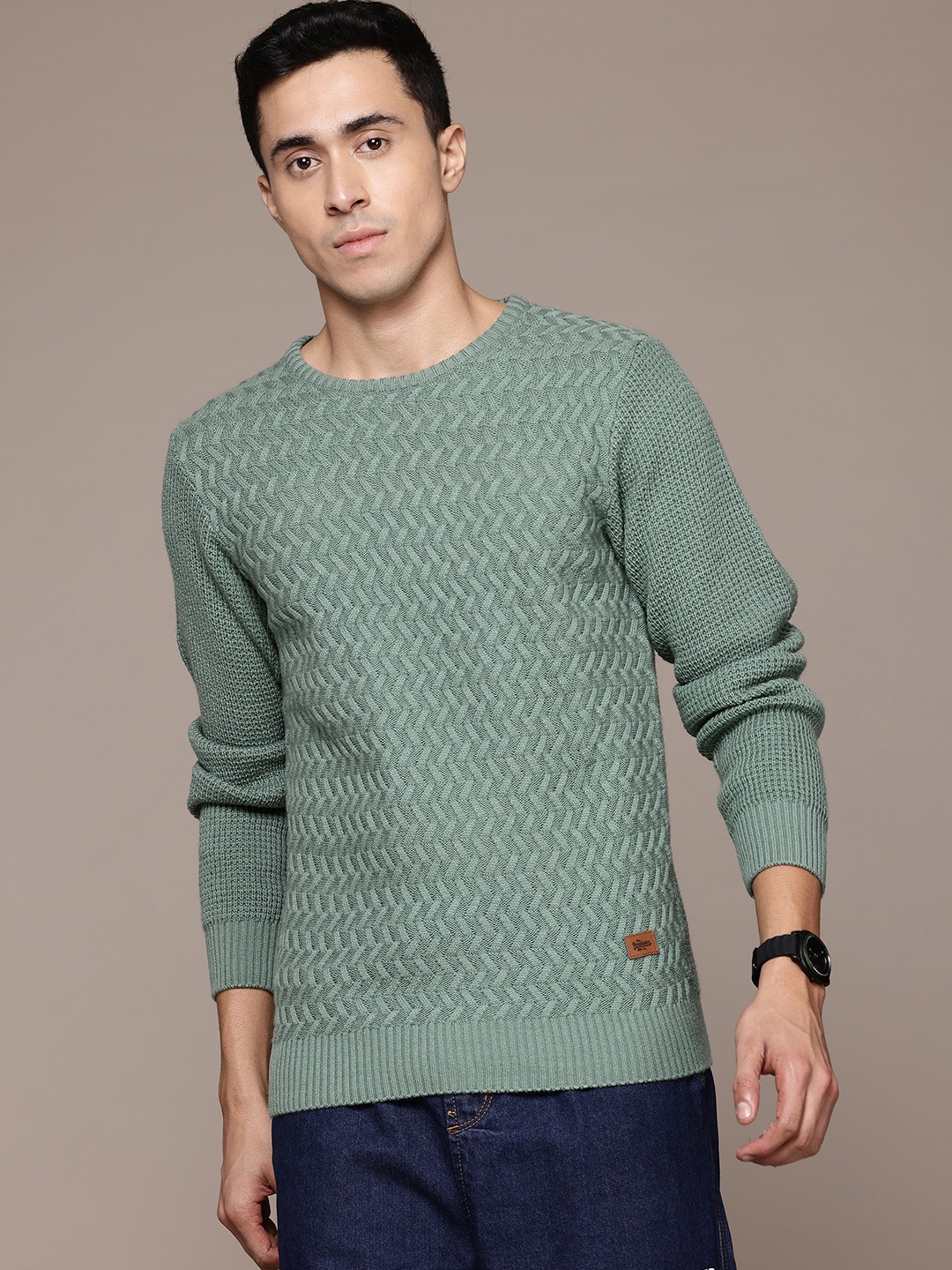 

The Roadster Lifestyle Co. Geometric Design Pullover, Green