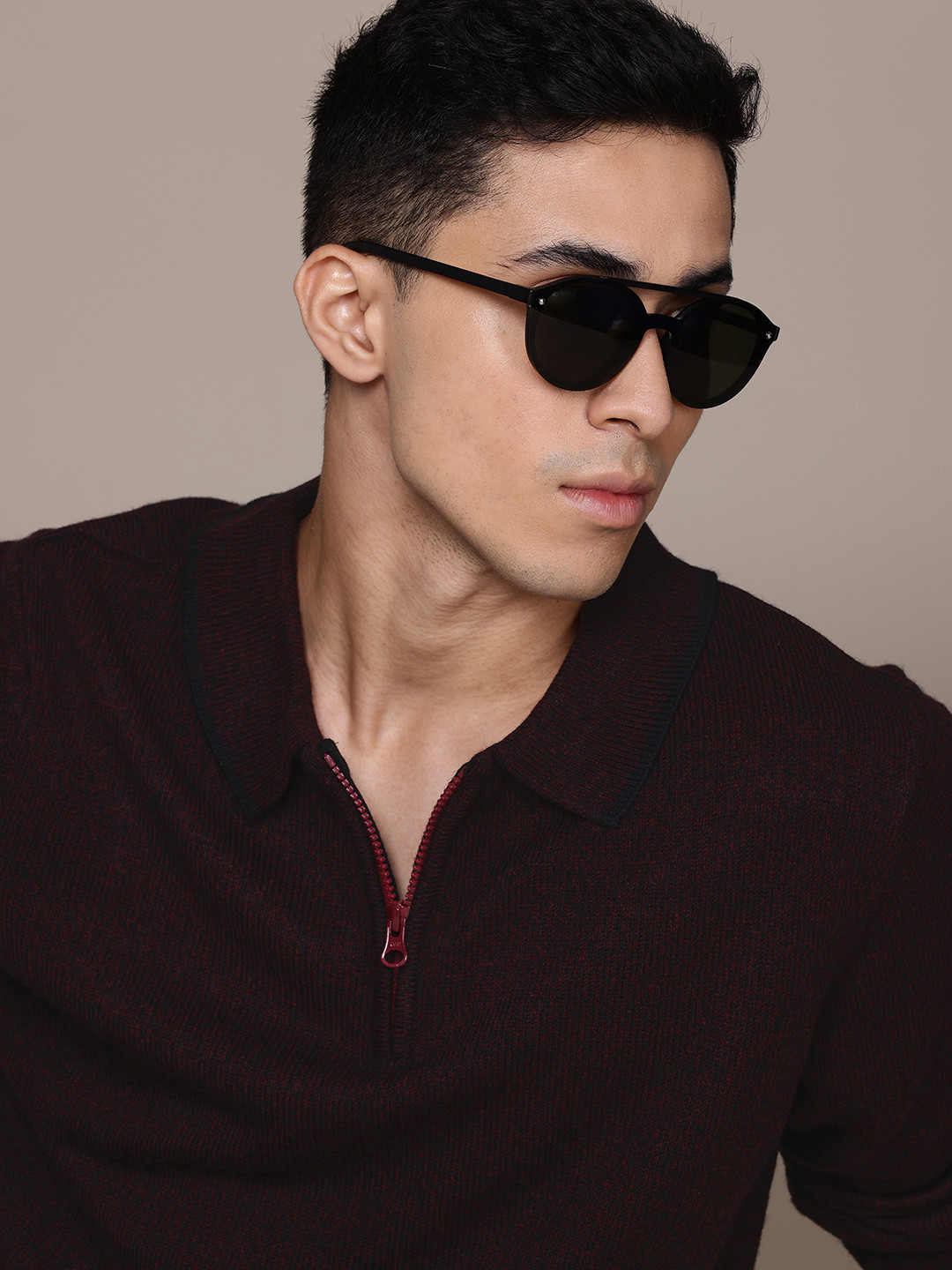 

The Roadster Lifestyle Co. Acrylic Melange Effect Pullover, Burgundy