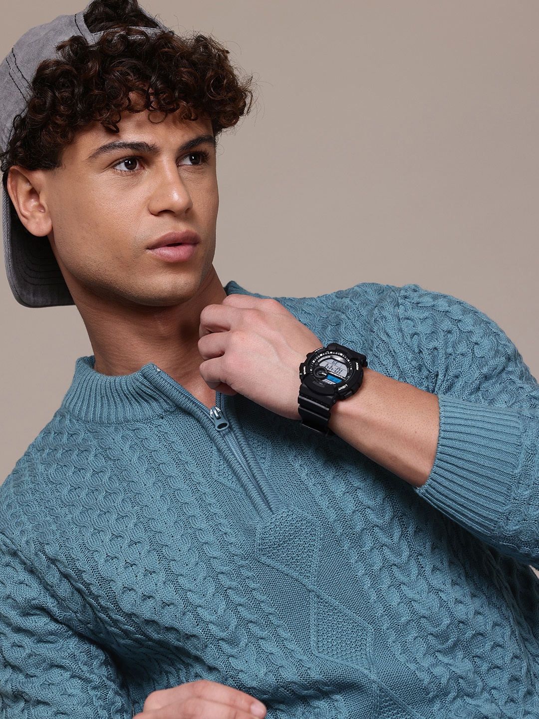 

Roadster The Lifestyle Co. Acrylic Self Design Pullover, Blue