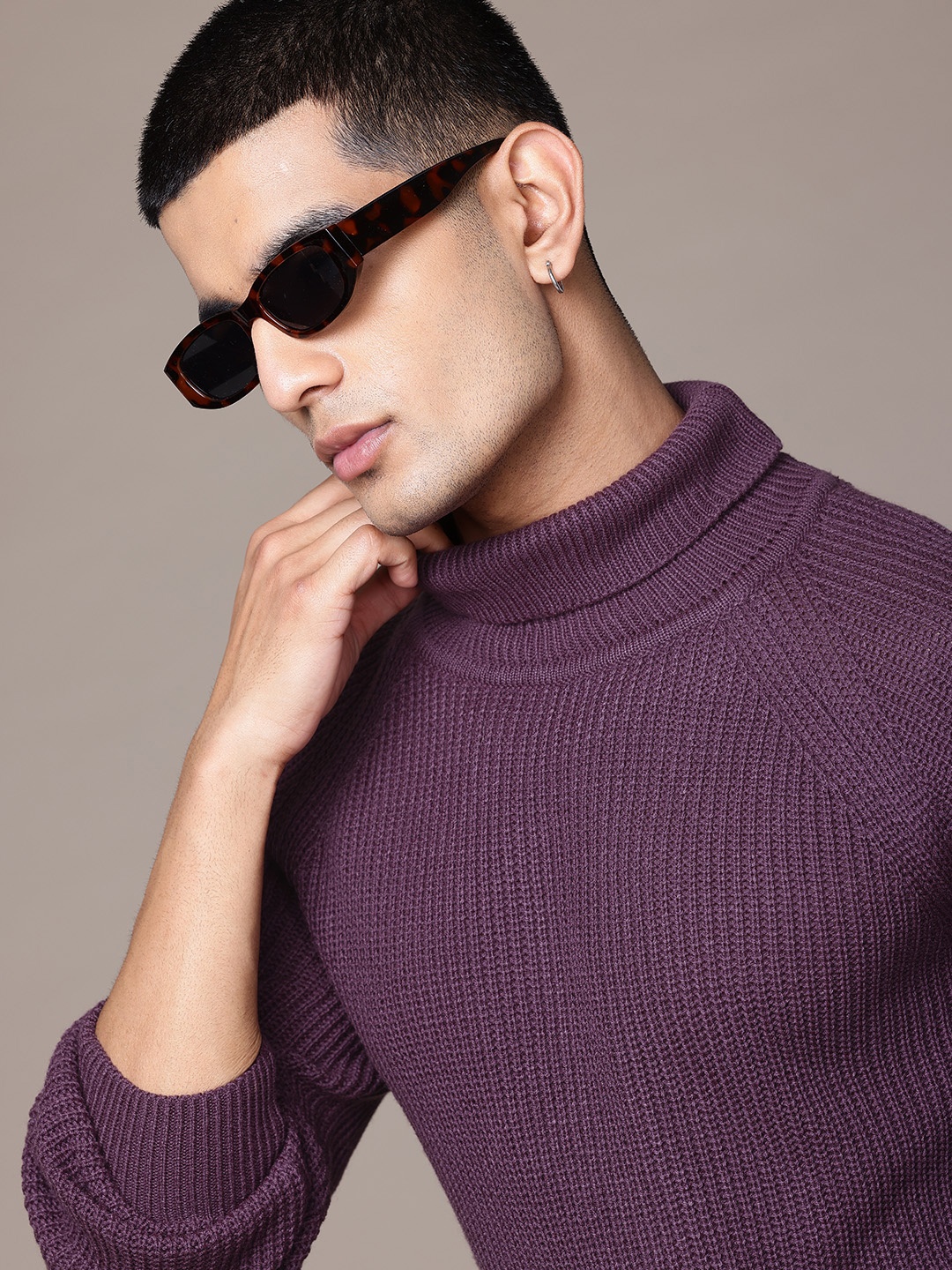 

The Roadster Lifestyle Co. Cable Knit Acrylic Pullover, Purple