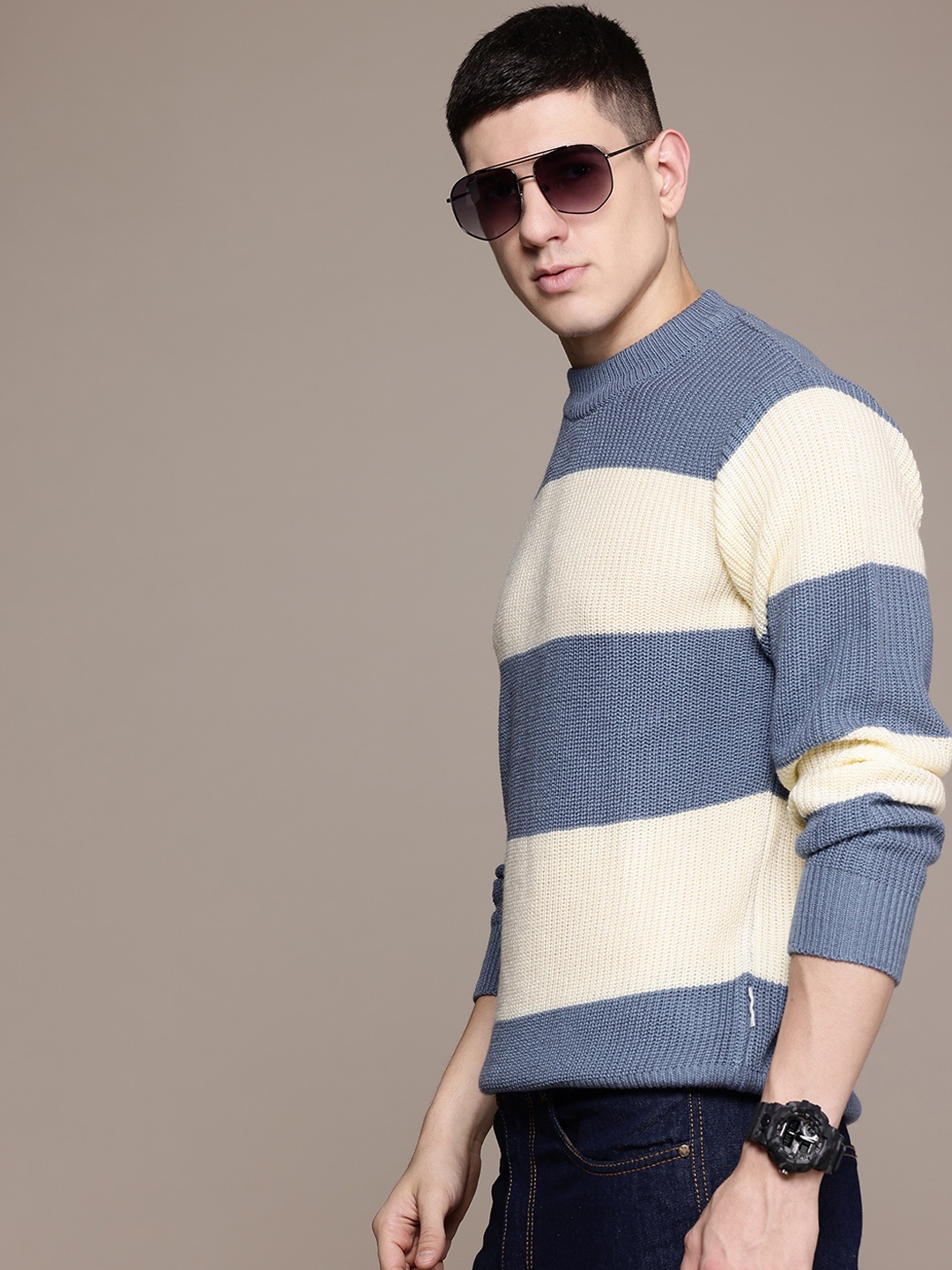 

The Roadster Lifestyle Co. Striped Pullover, Blue