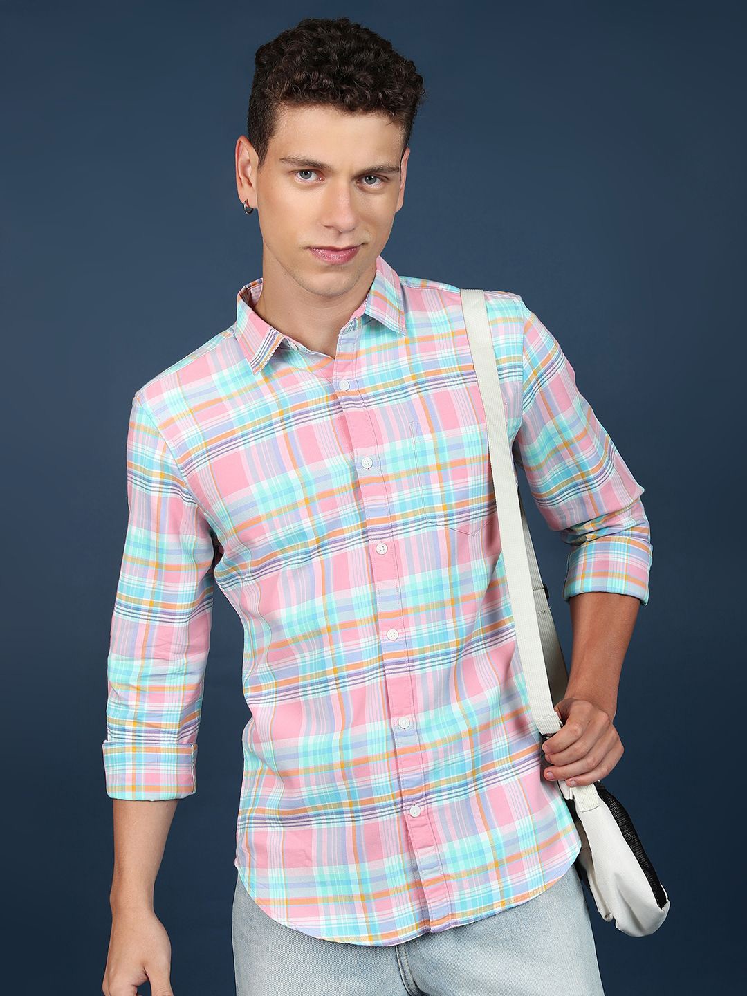 

KETCH Men Slim Fit Casual Shirt, Pink