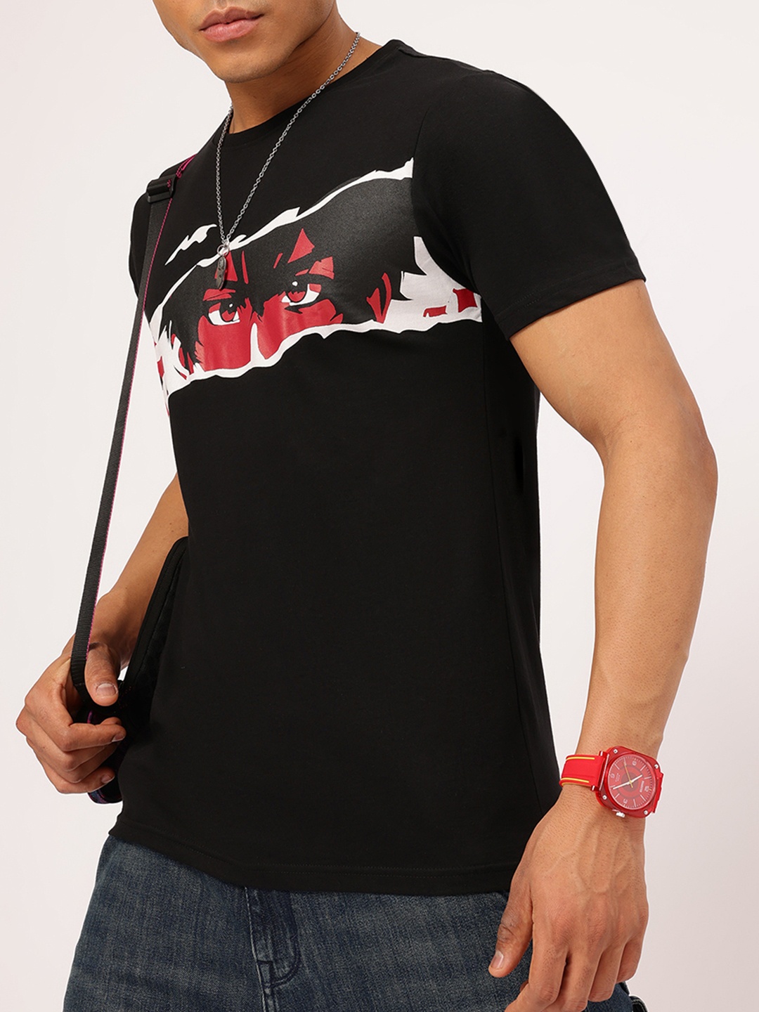 

Kook N Keech Cosplay Crew Anime Print T-shirt, Black
