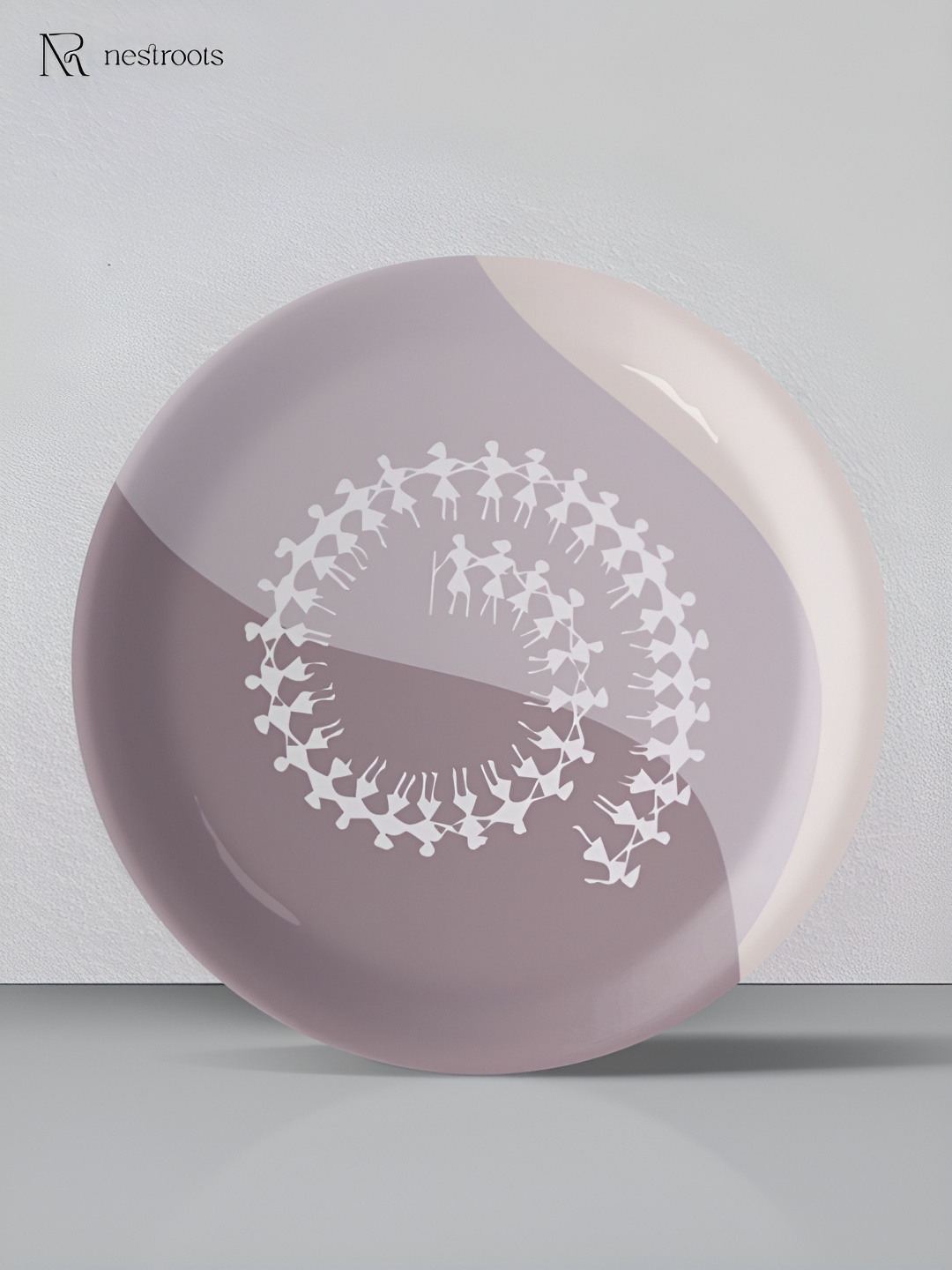 

nestroots White & Grey Printed Ceramic Wall Plates