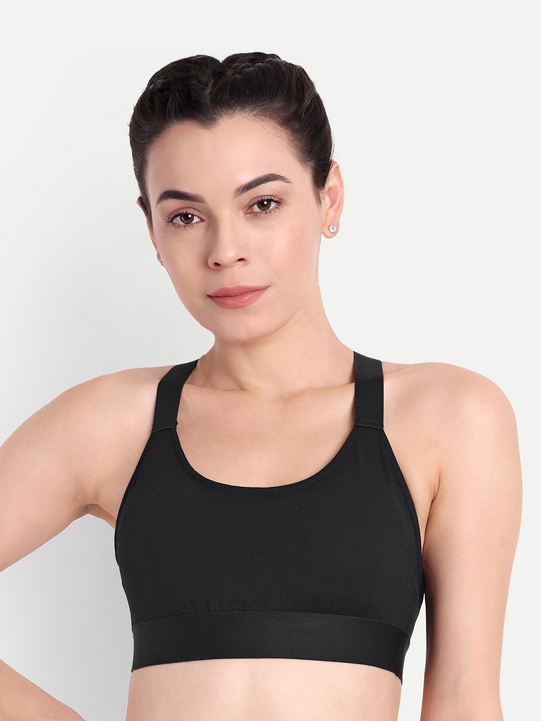 

So What Medium Coverage Lightly Padded Workout Bra-Moisture Wicking, Black