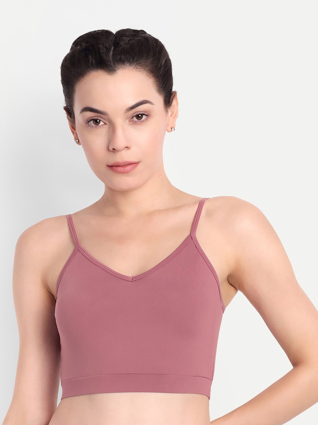 

So What Medium Coverage Lightly Padded Workout Bra-Moisture Wicking, Pink