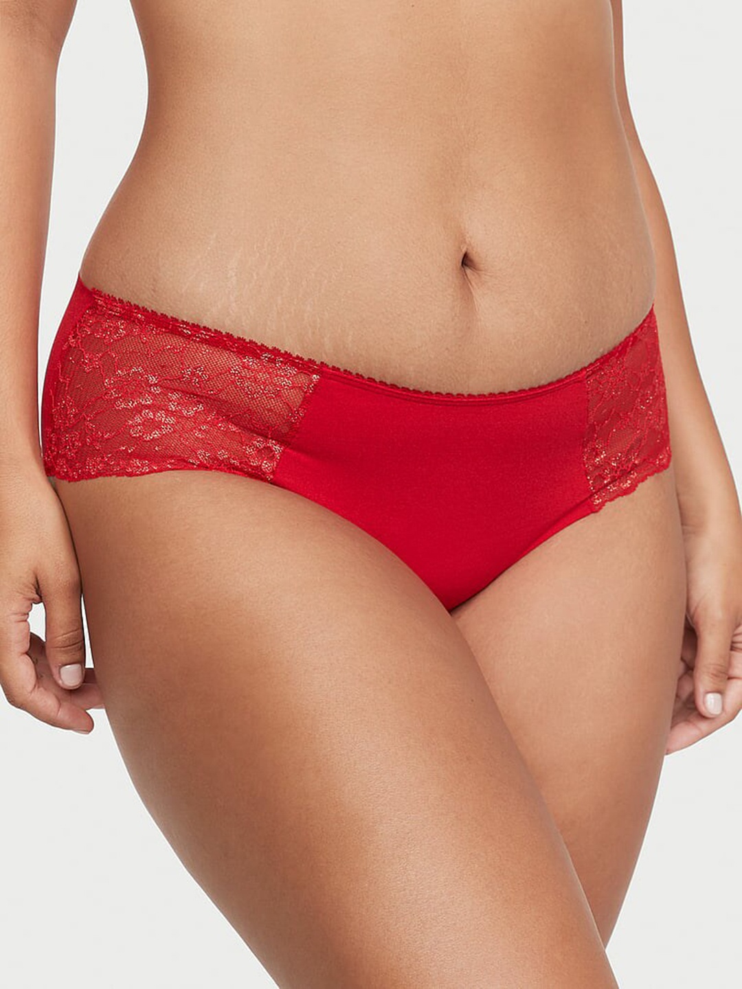 

Victoria's Secret Lace Hipster Brief-1122965860CS, Red