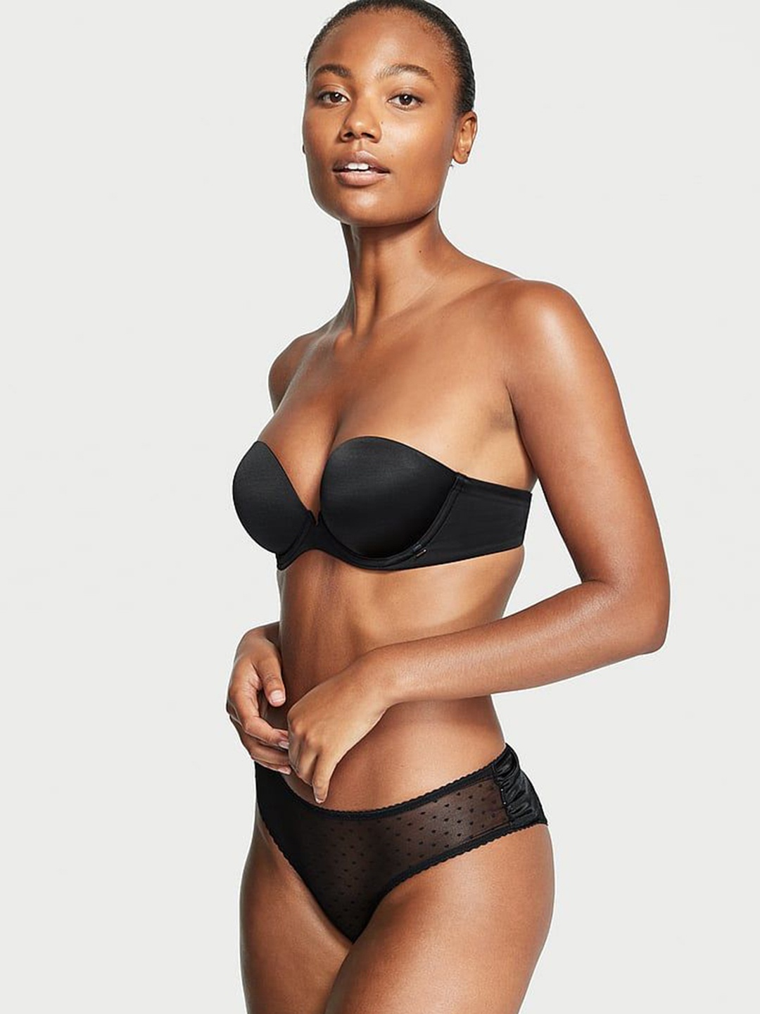 

Victoria's Secret Anti Microbial Lace-up Cheeky Basic Brief-1121034154A2, Black