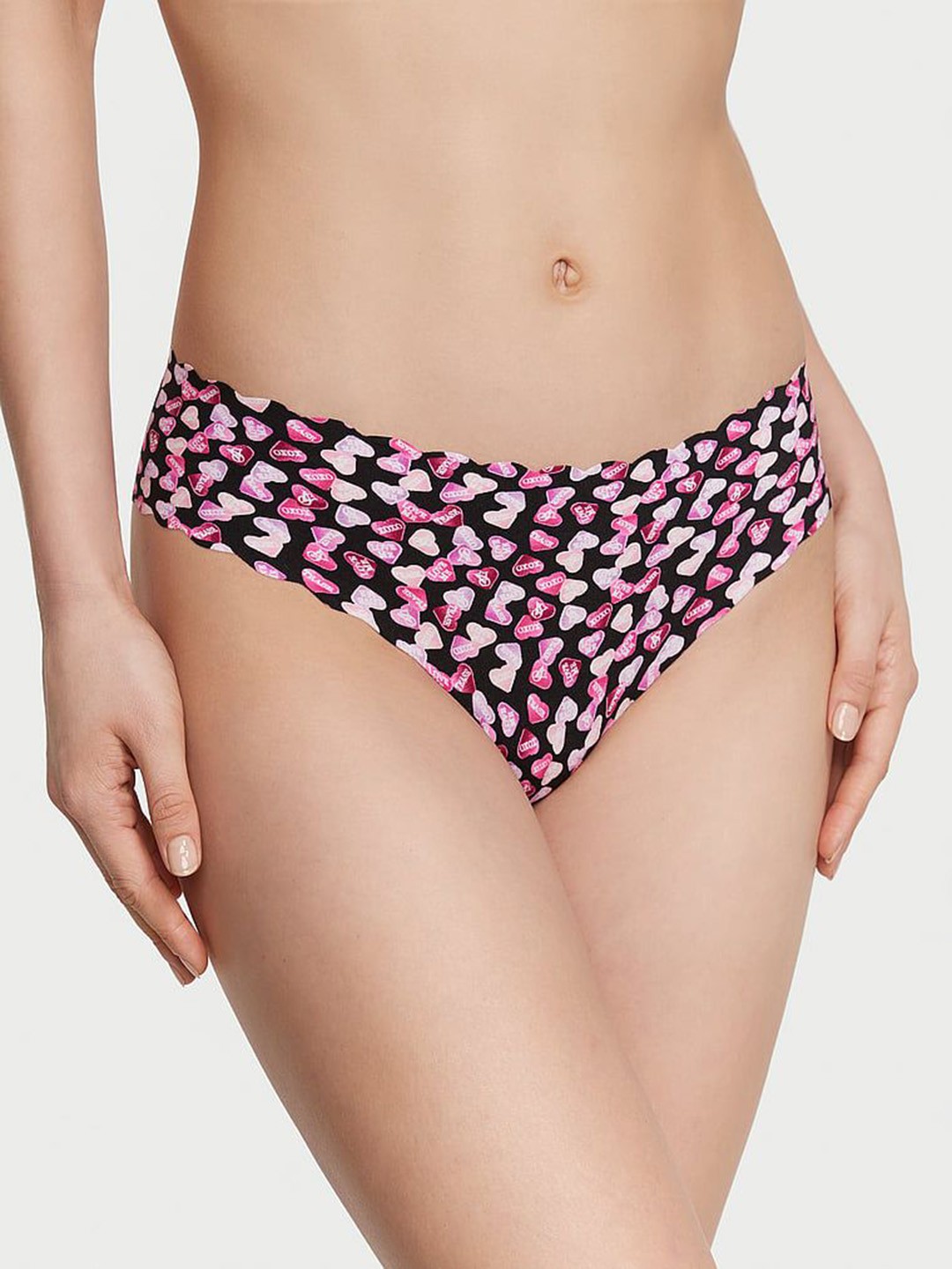 

Victoria's Secret No-Show Thong Panty Briefs 1121424765DA, Black