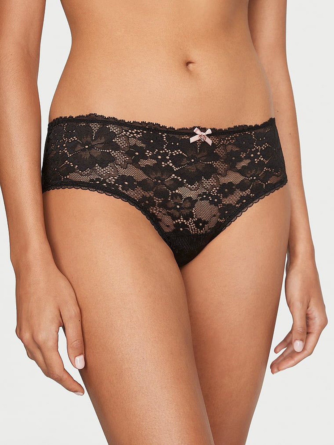 

Victoria's Secret Low-Rise Lace Hipster Briefs 1122064054A2, Black