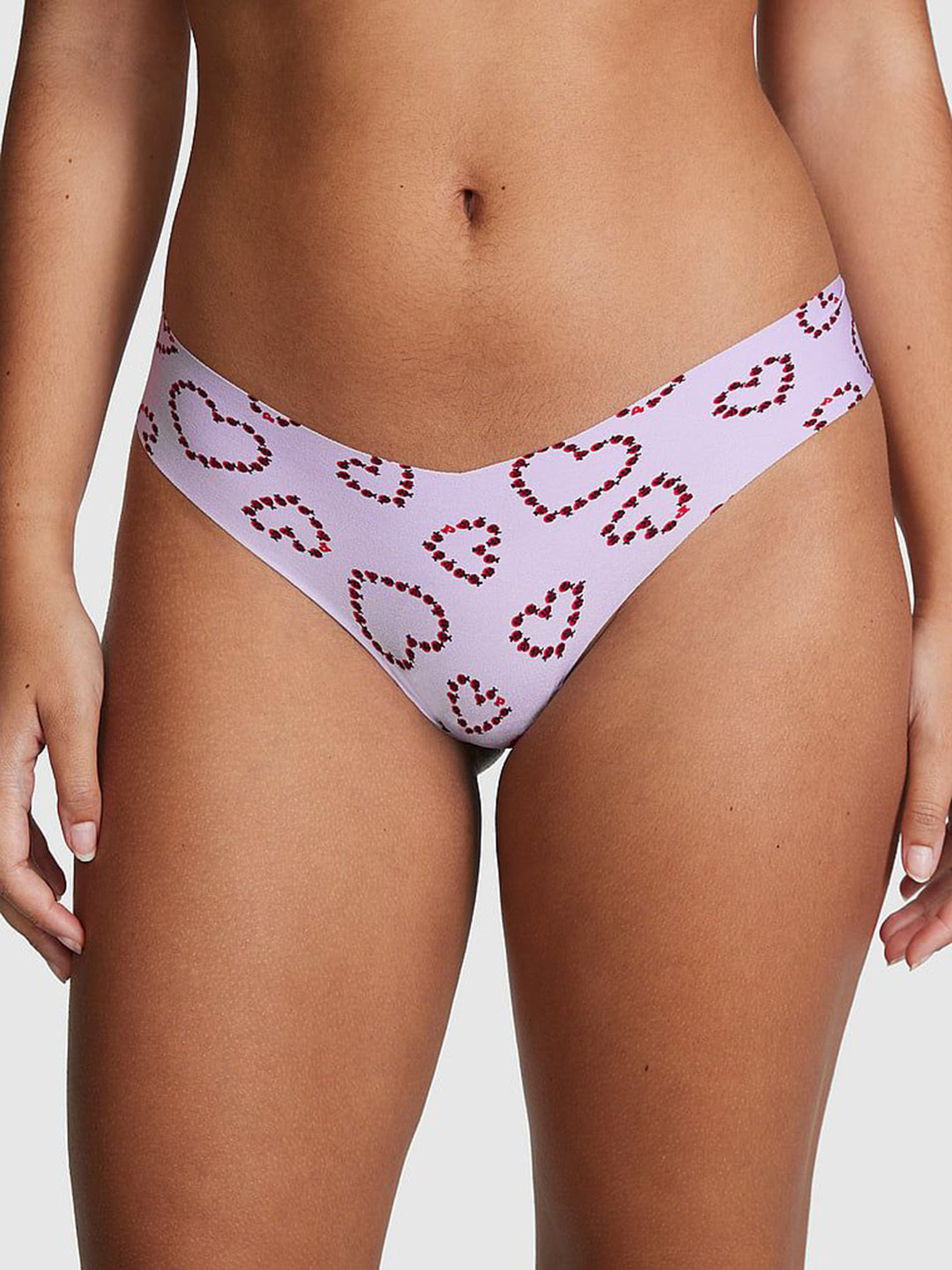 

Victoria's Secret Printed Low-Rise Thong Briefs - 1124111969CO, Pink