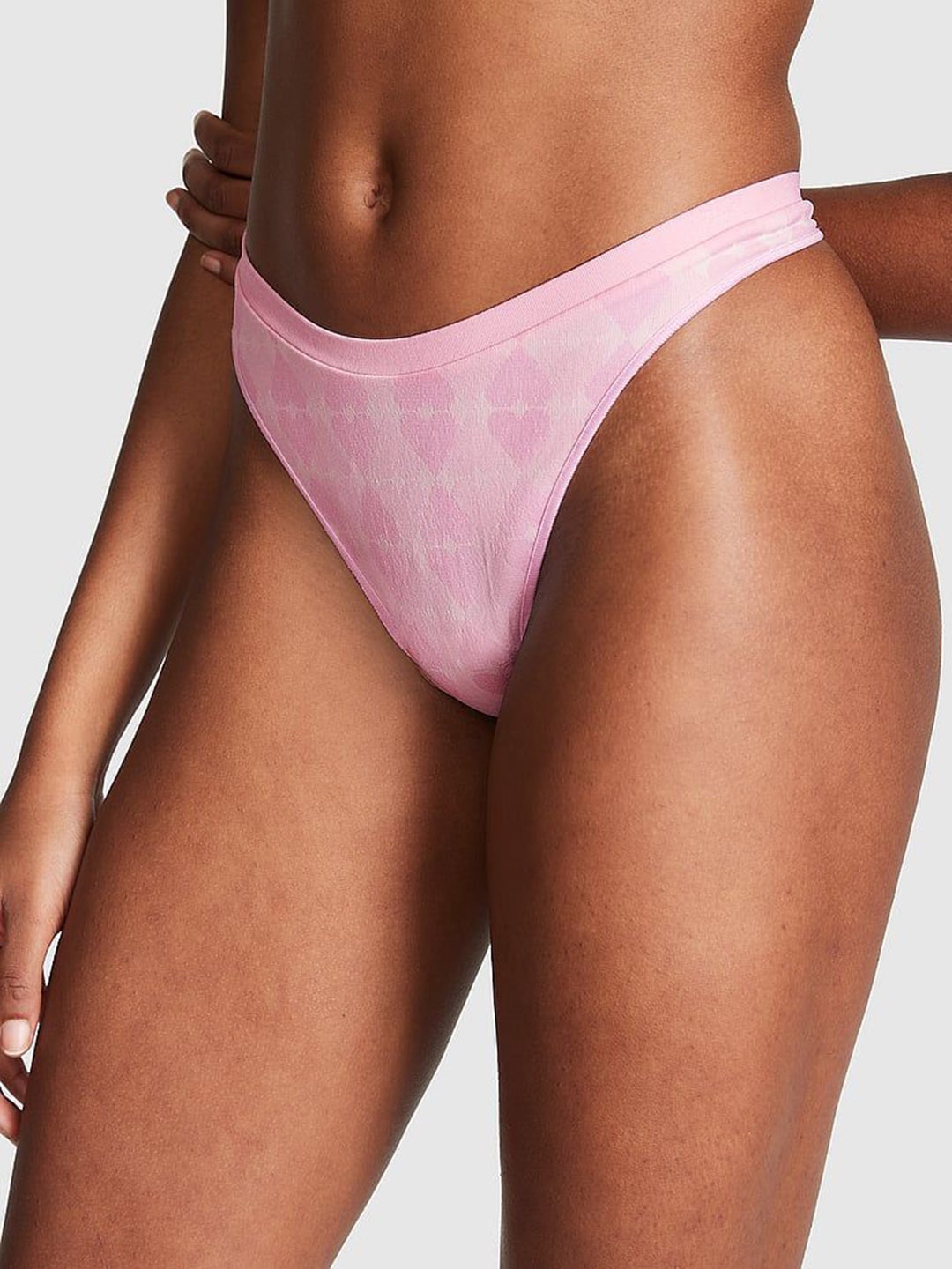 

Victoria's Secret Seamless Low-Rise Thong Briefs 1124269869XW, Pink