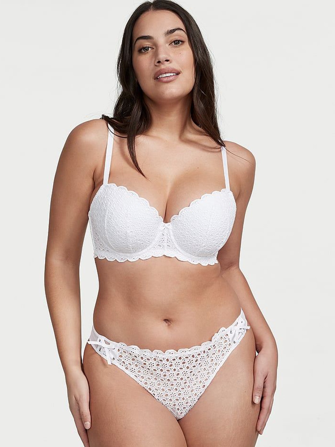 

Victoria's Secret Lace Thong Brief 1121891395D1, White