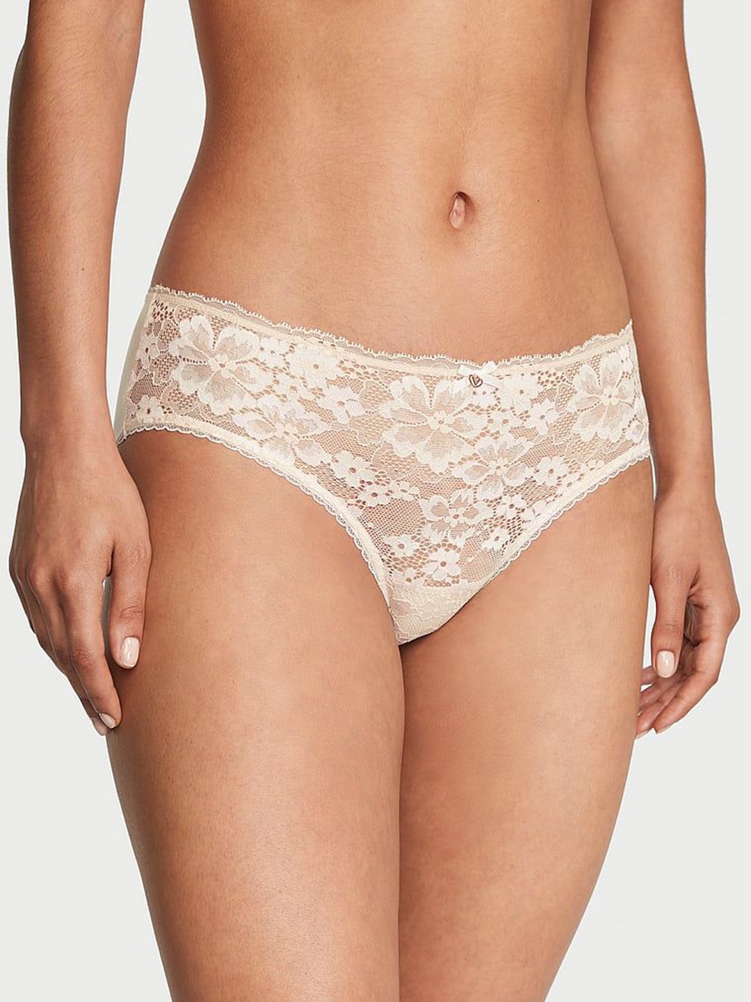 

Victoria's Secret Lace-Front Hiphugger Panty 112216334YLO, Beige