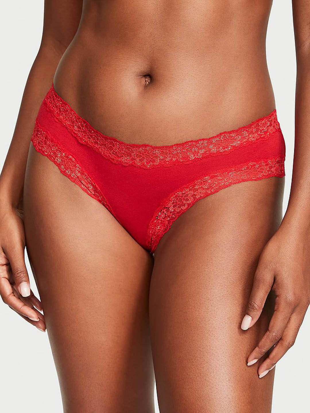 

Victoria's Secret Lace-Waist Cheeky Panty 1123080286Q4, Red