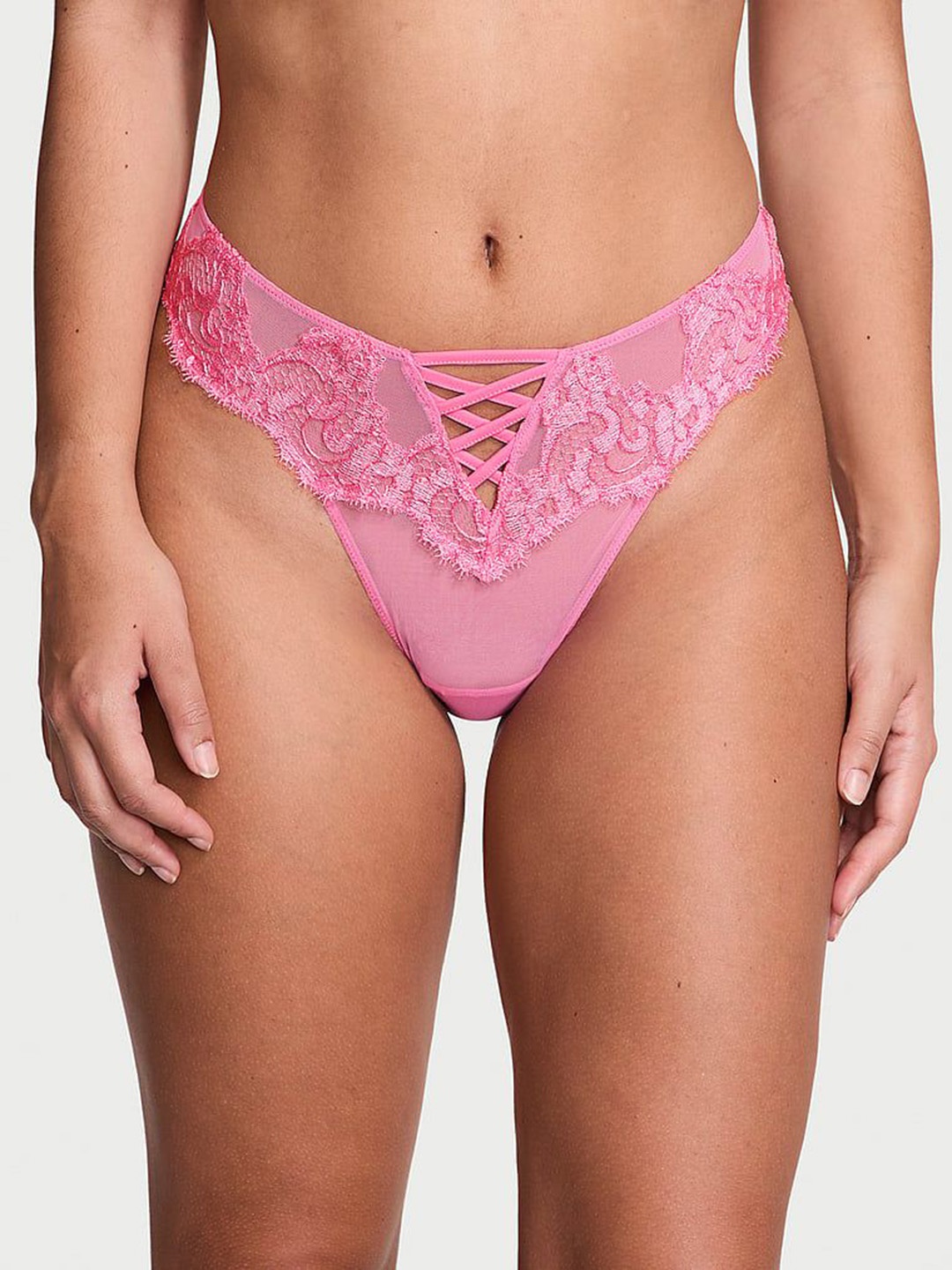 

Victoria's Secret Floral Embroidery Brazilian Panty 112376355KVS, Pink