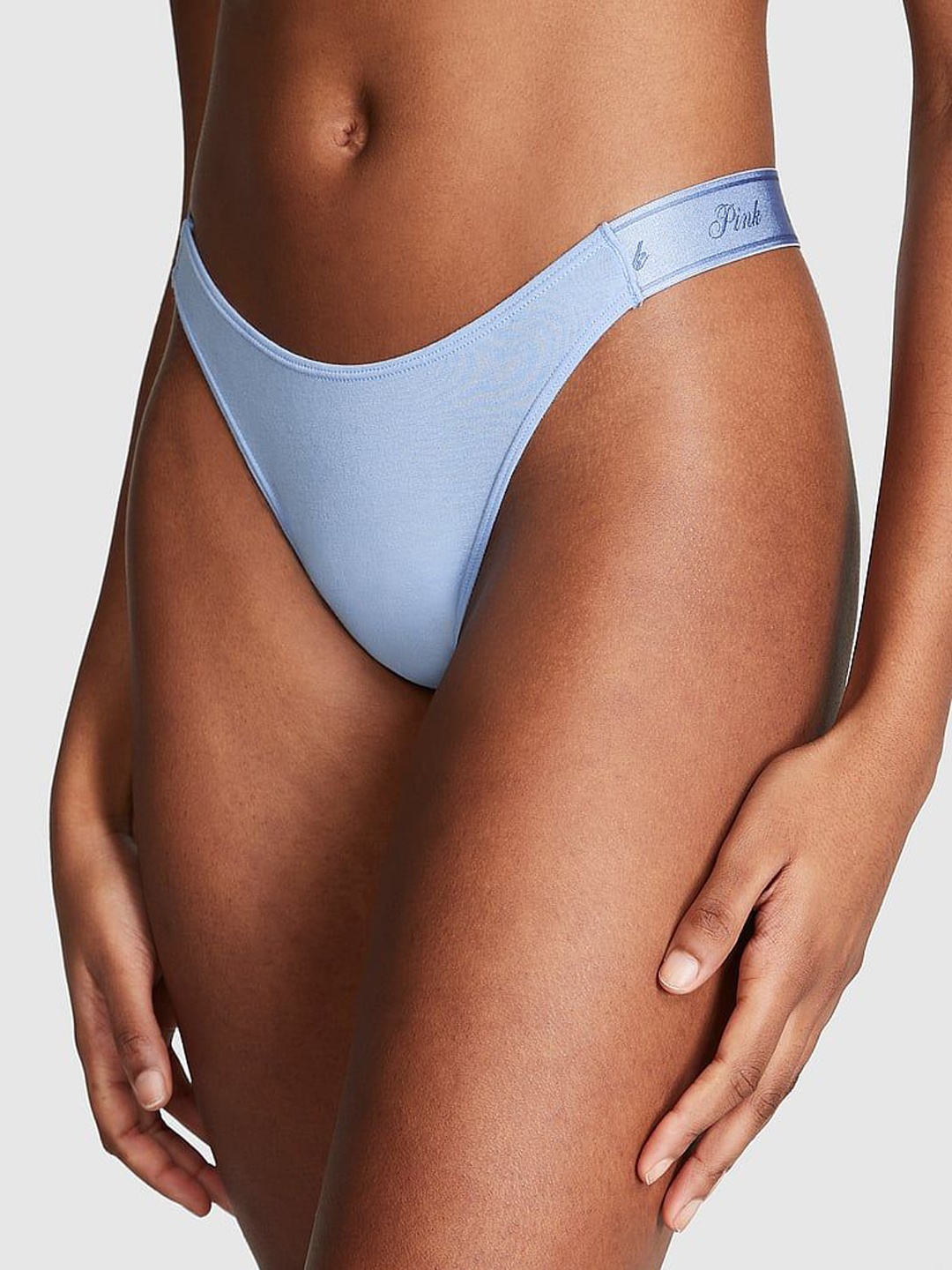 

Victoria's Secret Anti Microbial Scoop Thong Brief-1124128453M1, Blue