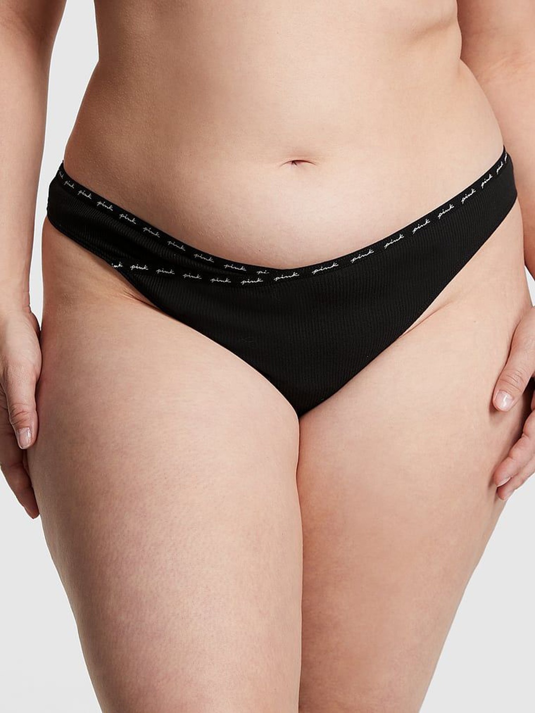 

Victoria's Secret Low Rise Thong Briefs 112258382ZUO, Black