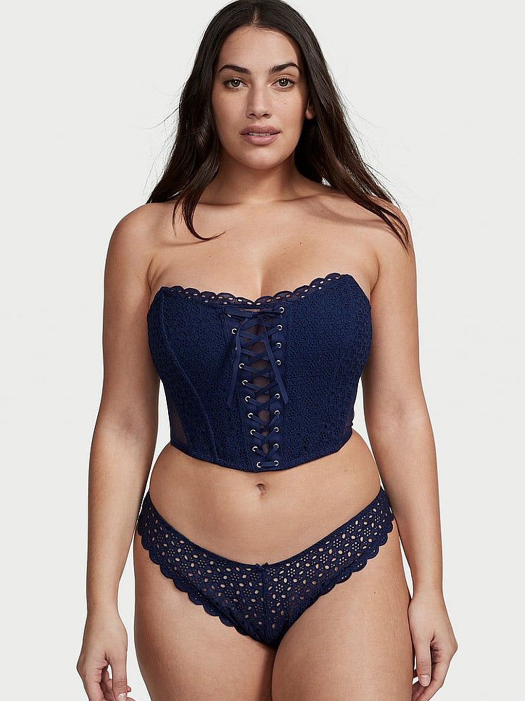 

Victoria's Secret Low-Rise Bikini Lace Briefs 1121891098L4, Blue