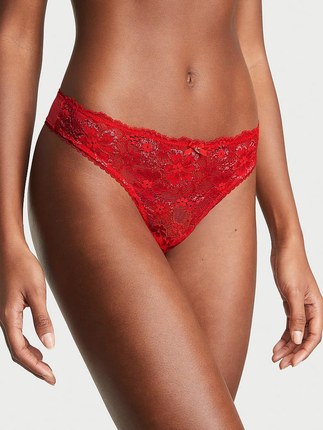 

Victoria's Secret Lace Thong Briefs-112206454Z6W, Red