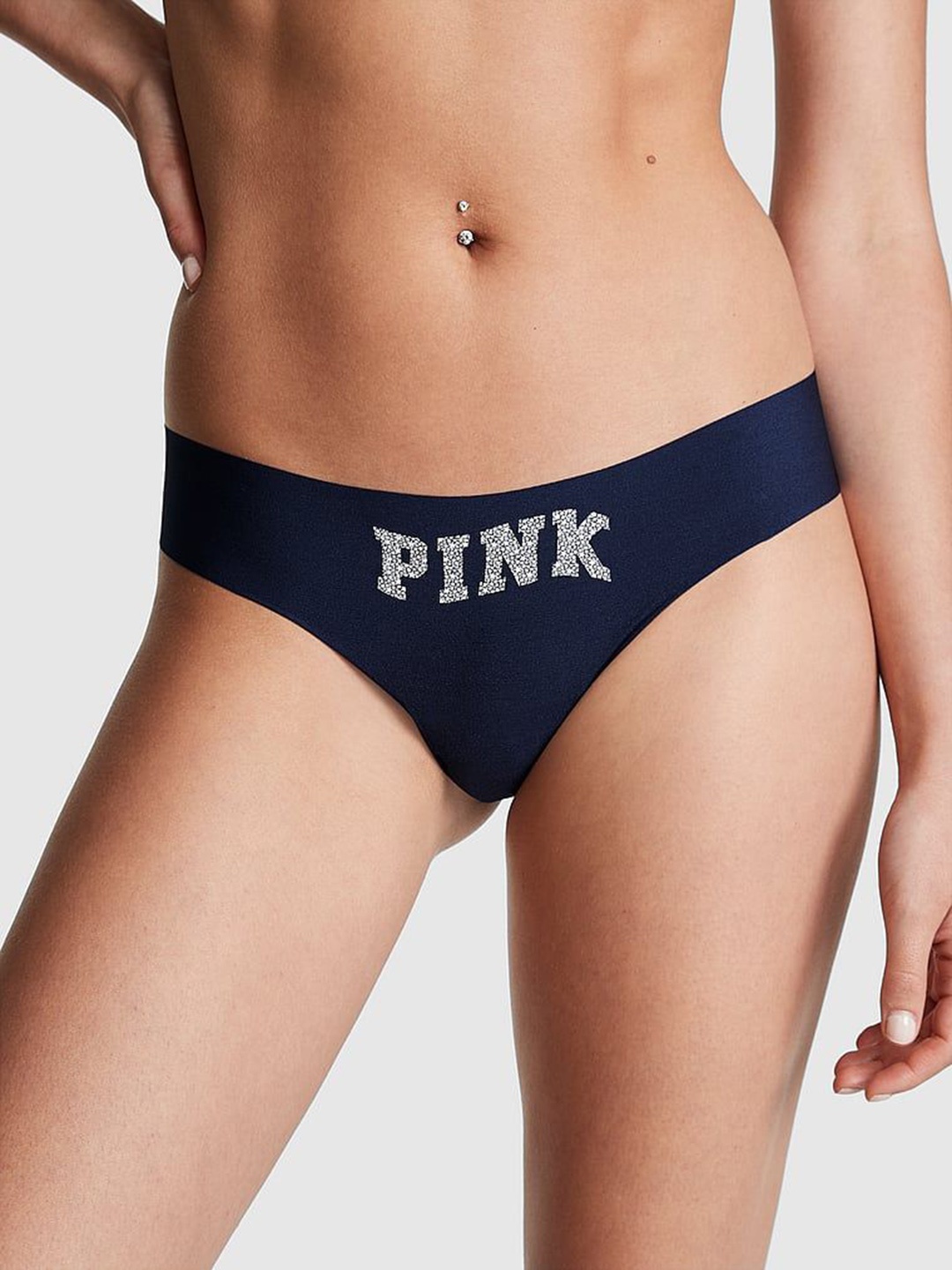 

Victoria's Secret PINK Anti-Microbial No-show Thong Brief-111991805VCU, Blue