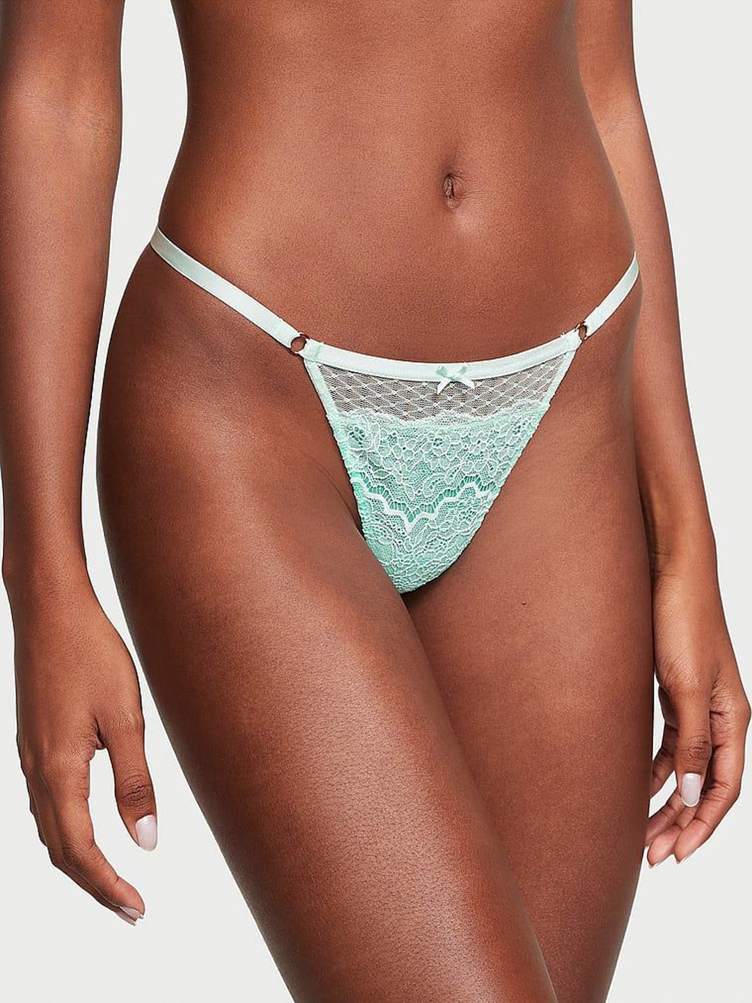 

Victoria's Secret Lace Low-Rise Thongs - 112376446A24, Blue