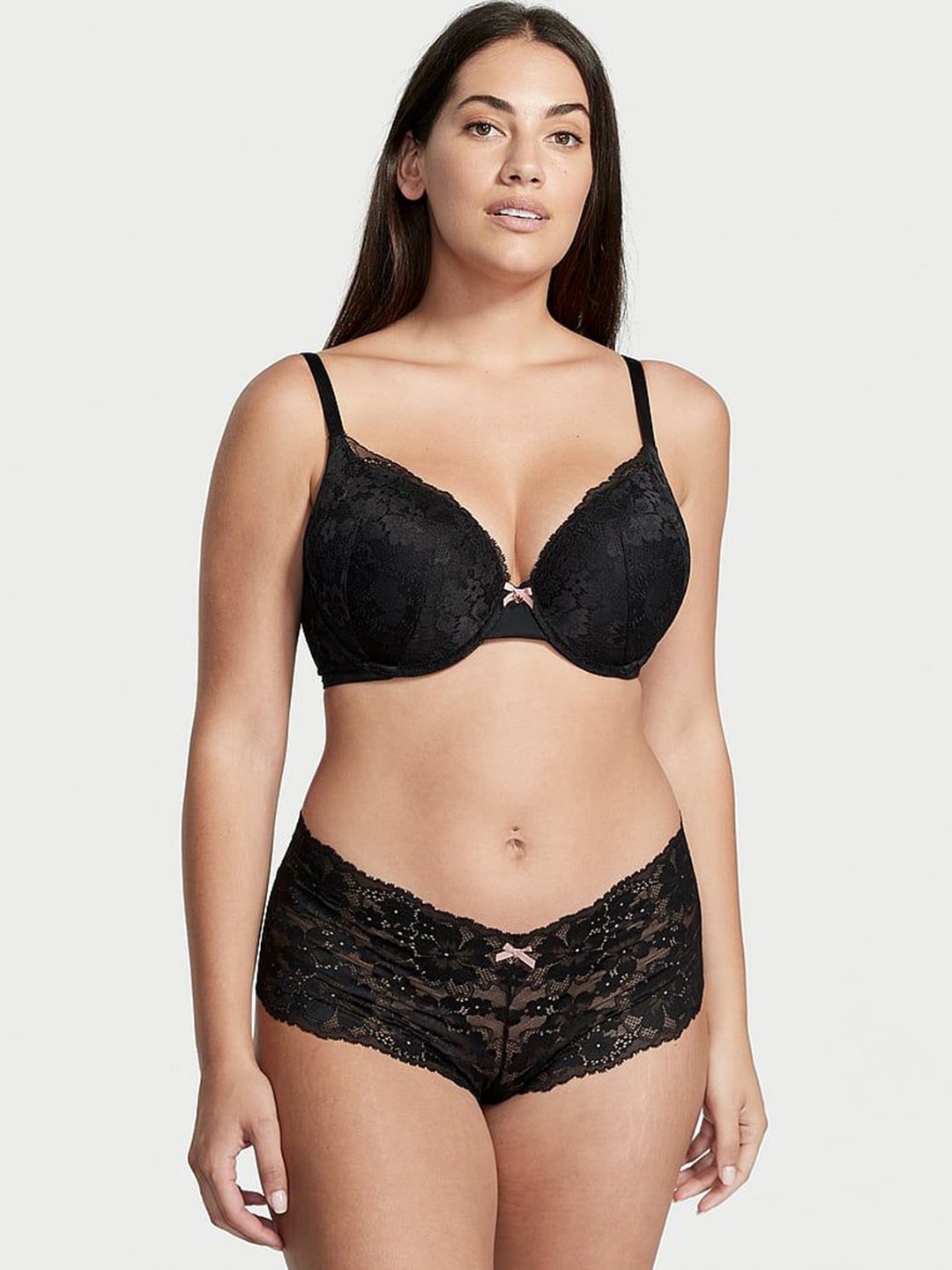 

Victoria's Secret Laced Hipster Briefs 1117842554A2, Black