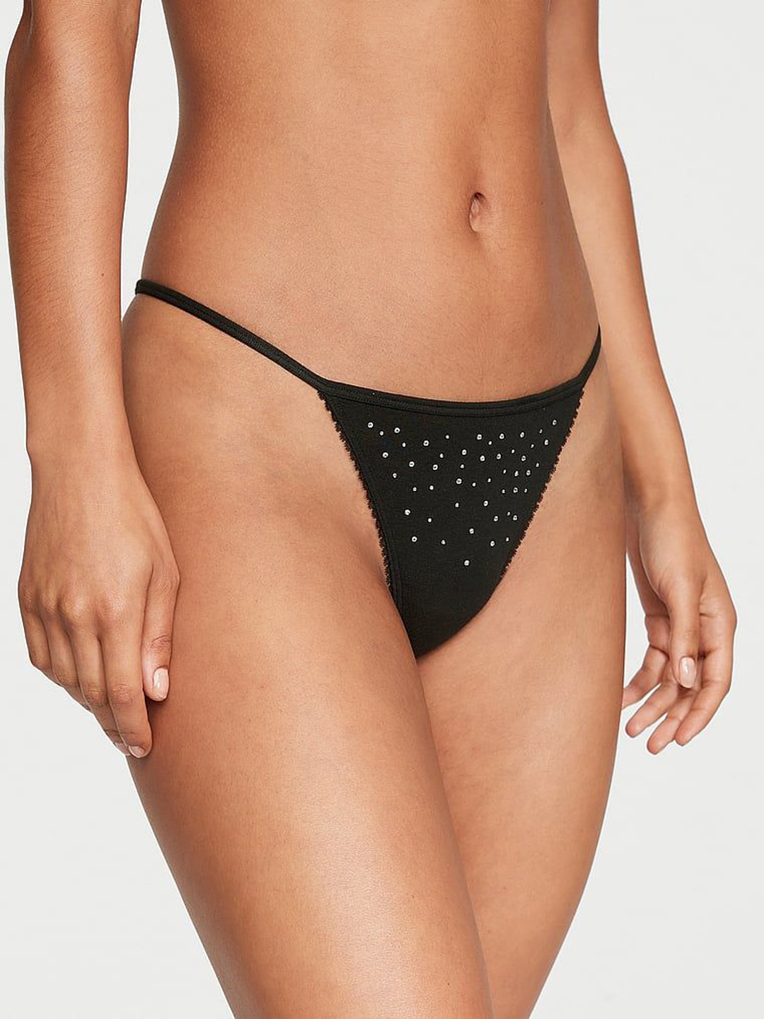 

Victoria's Secret V-String Thong Briefs 1122915754A2, Black