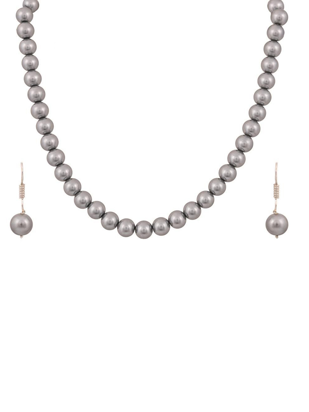 

RATNAVALI JEWELS Silver-Plated Beaded Jewellery Set
