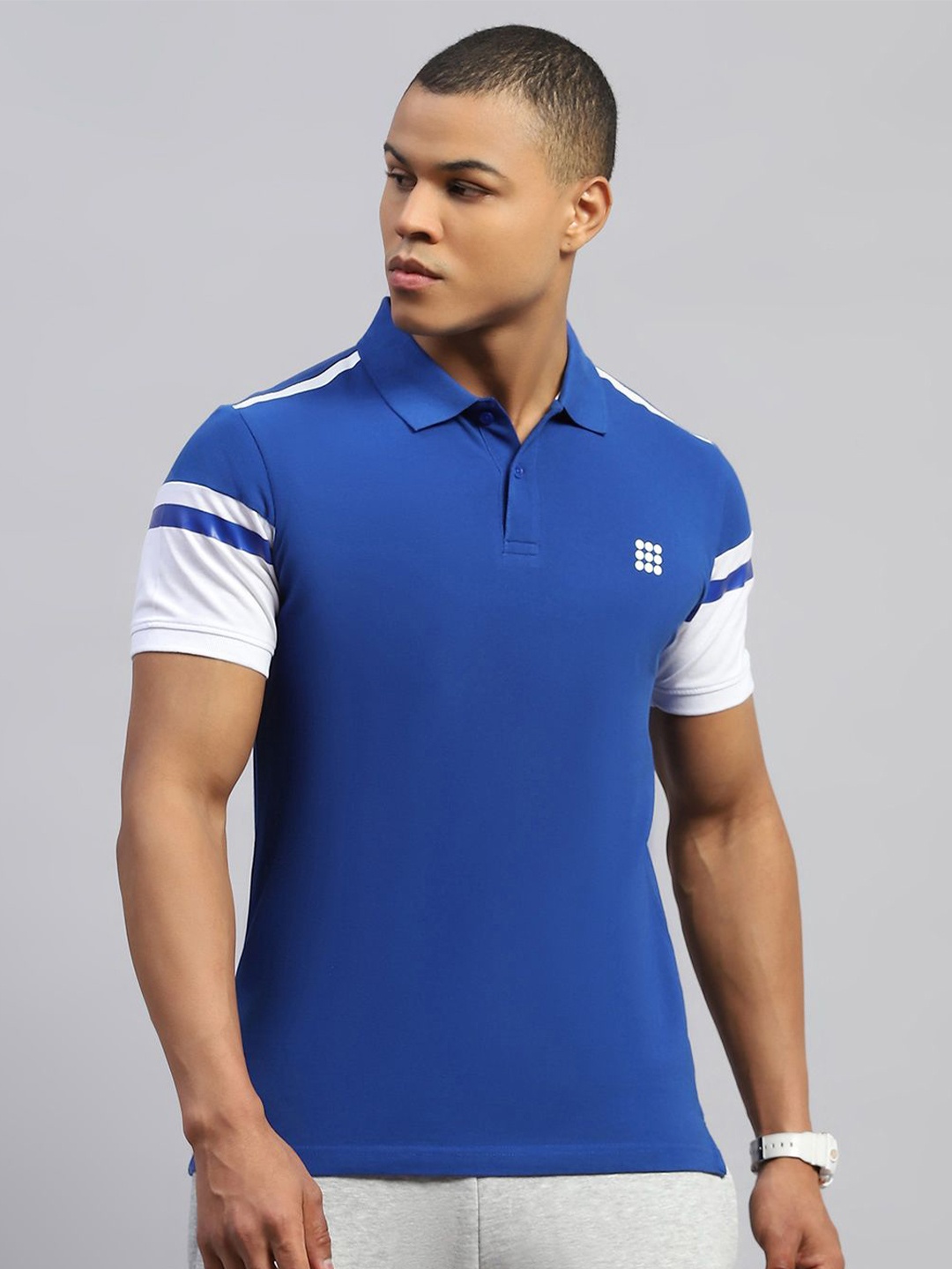 

rock.it Men Polo Collar Solid T-shirt, Blue