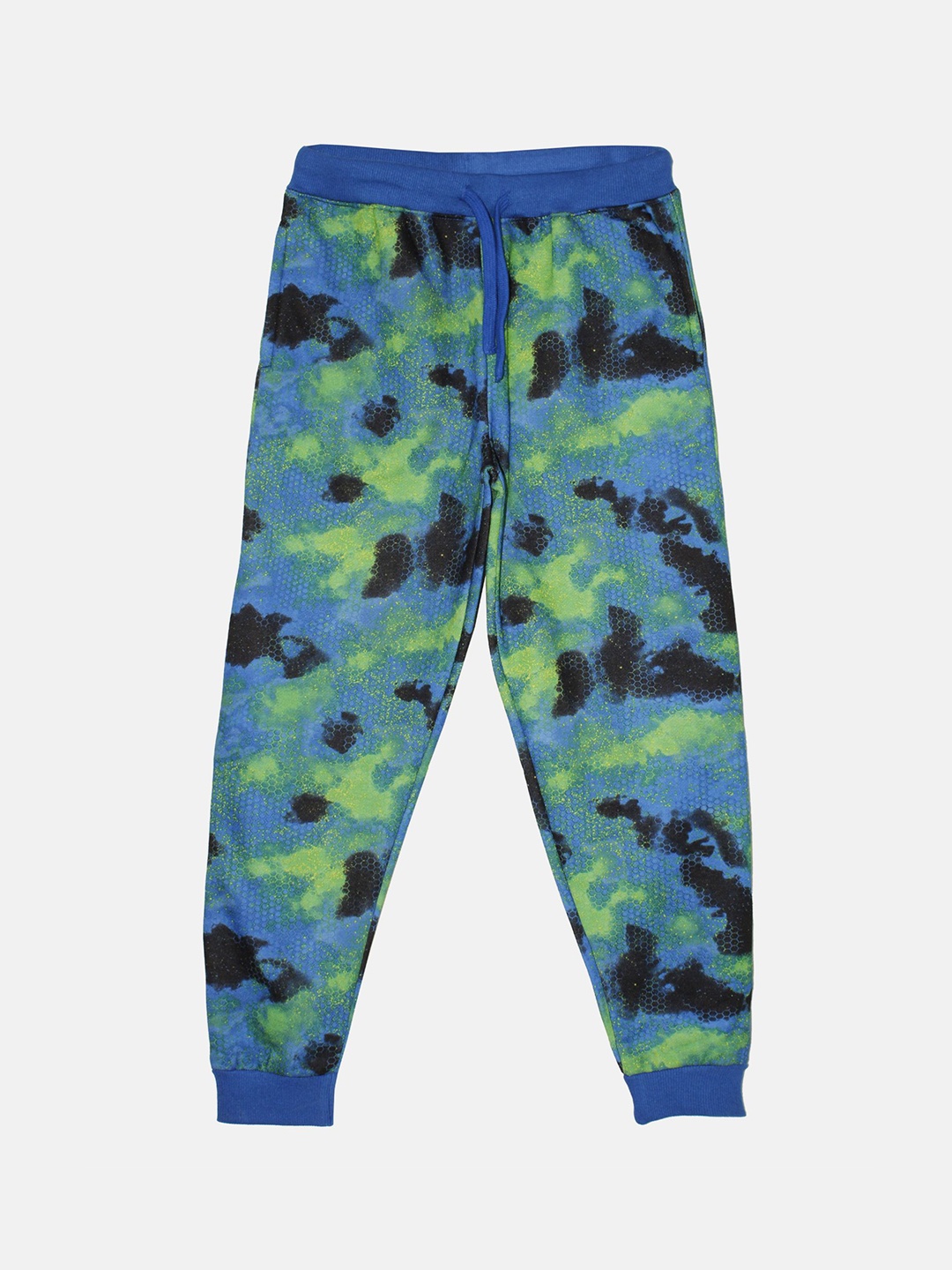 

KiddoPanti Boys Camouflage Printed Fleece Joggers, Blue