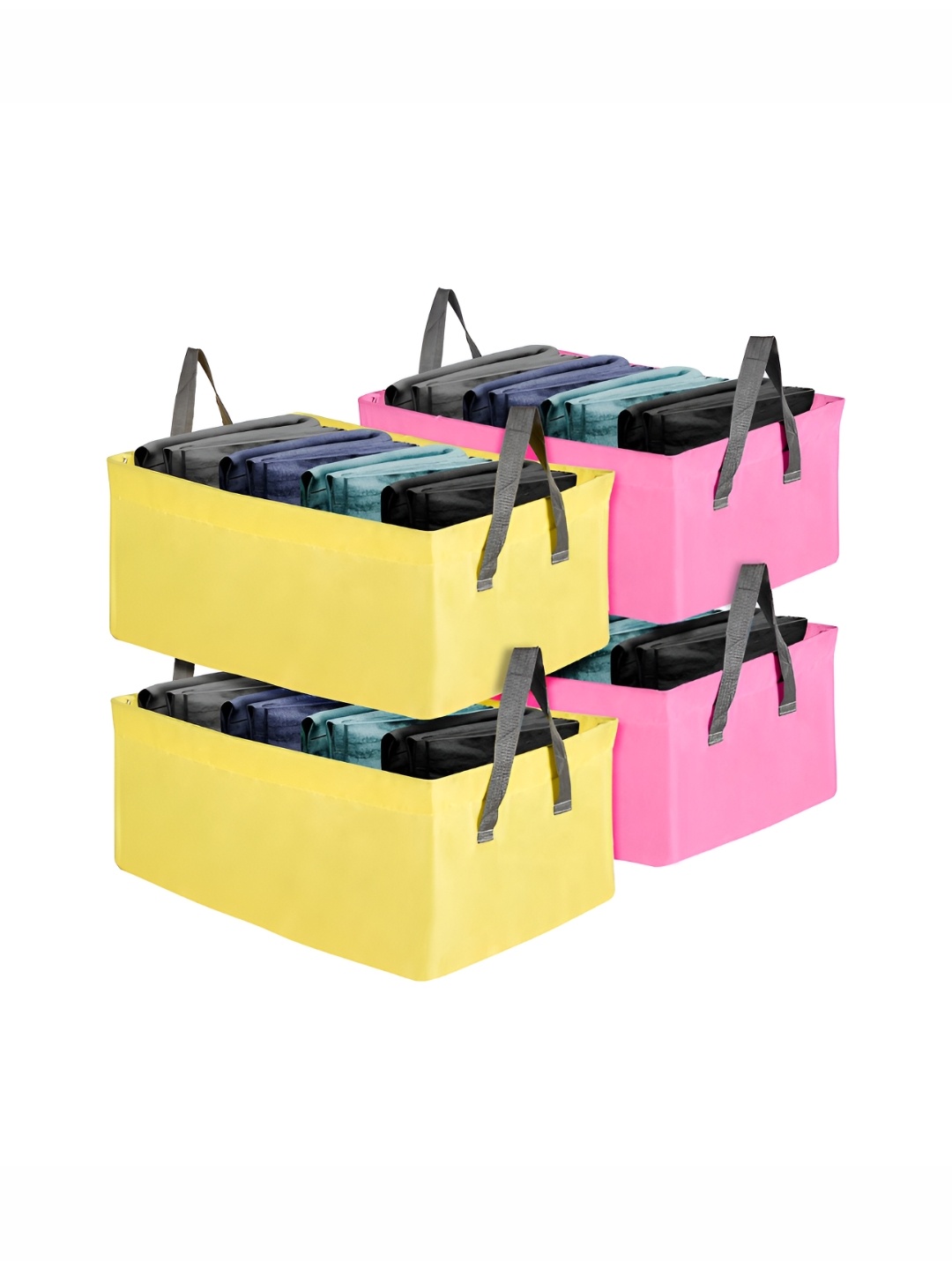 

Kuber Industries Yellow 4 Pieces Regular Drawer Organisers