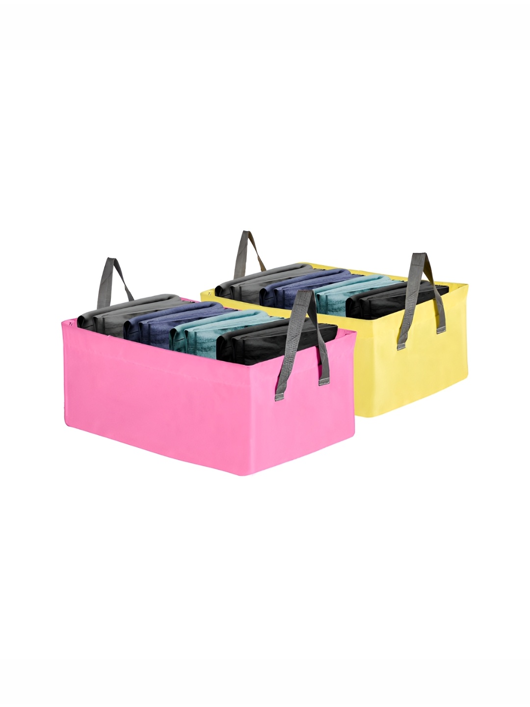 

Kuber Industries Yellow & Pink 2 Pieces Multi-Utility Organisers