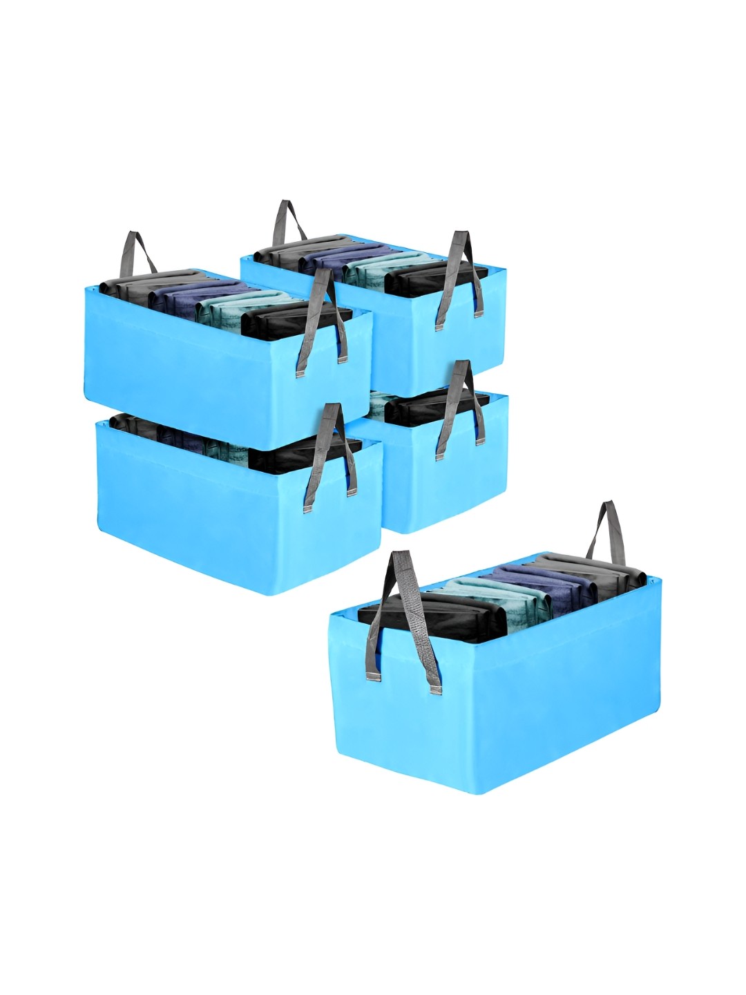 

Kuber Industries Blue 5 Pieces Regular Drawer Organisers