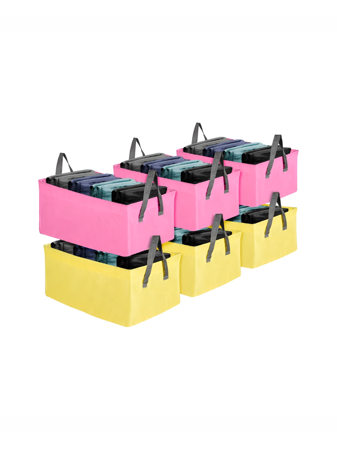 

Kuber Industries Yellow 6 Pieces Regular Drawer Organisers