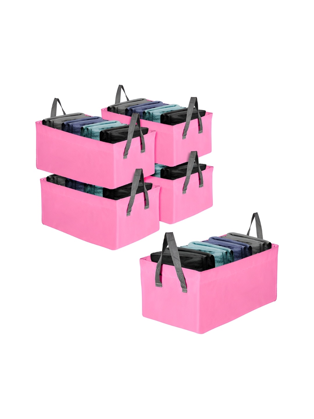 

Kuber Industries Pink 5 Pieces Multi-Utility Organisers