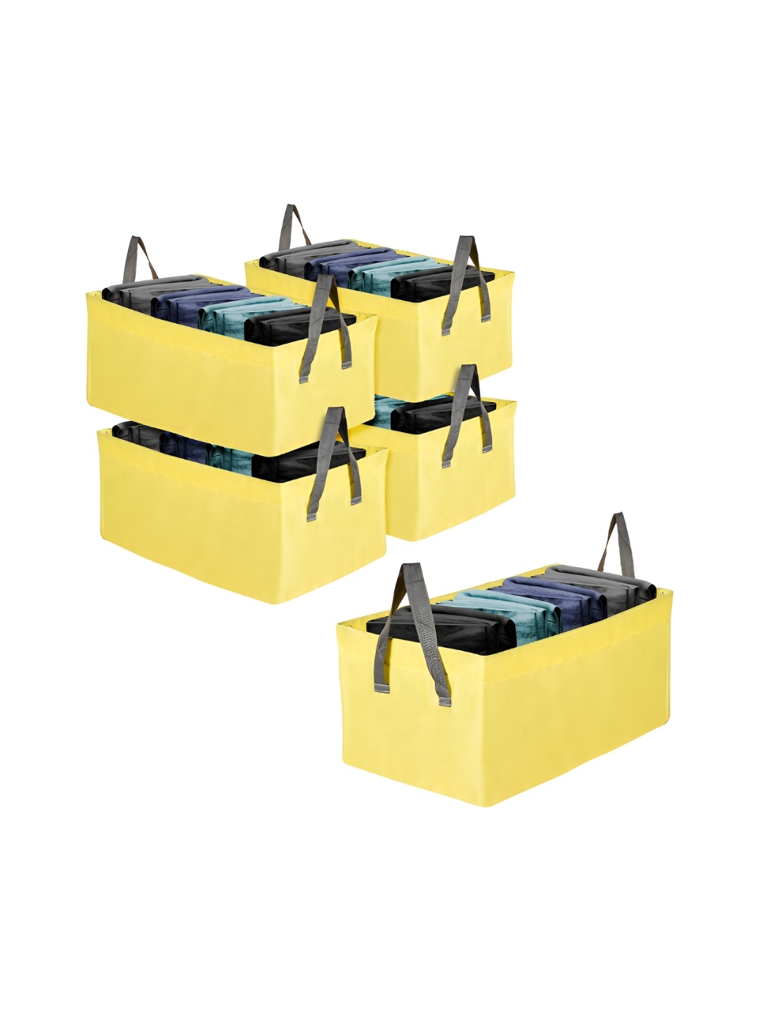 

Kuber Industries Yellow 5 Pieces Regular Drawer Organisers