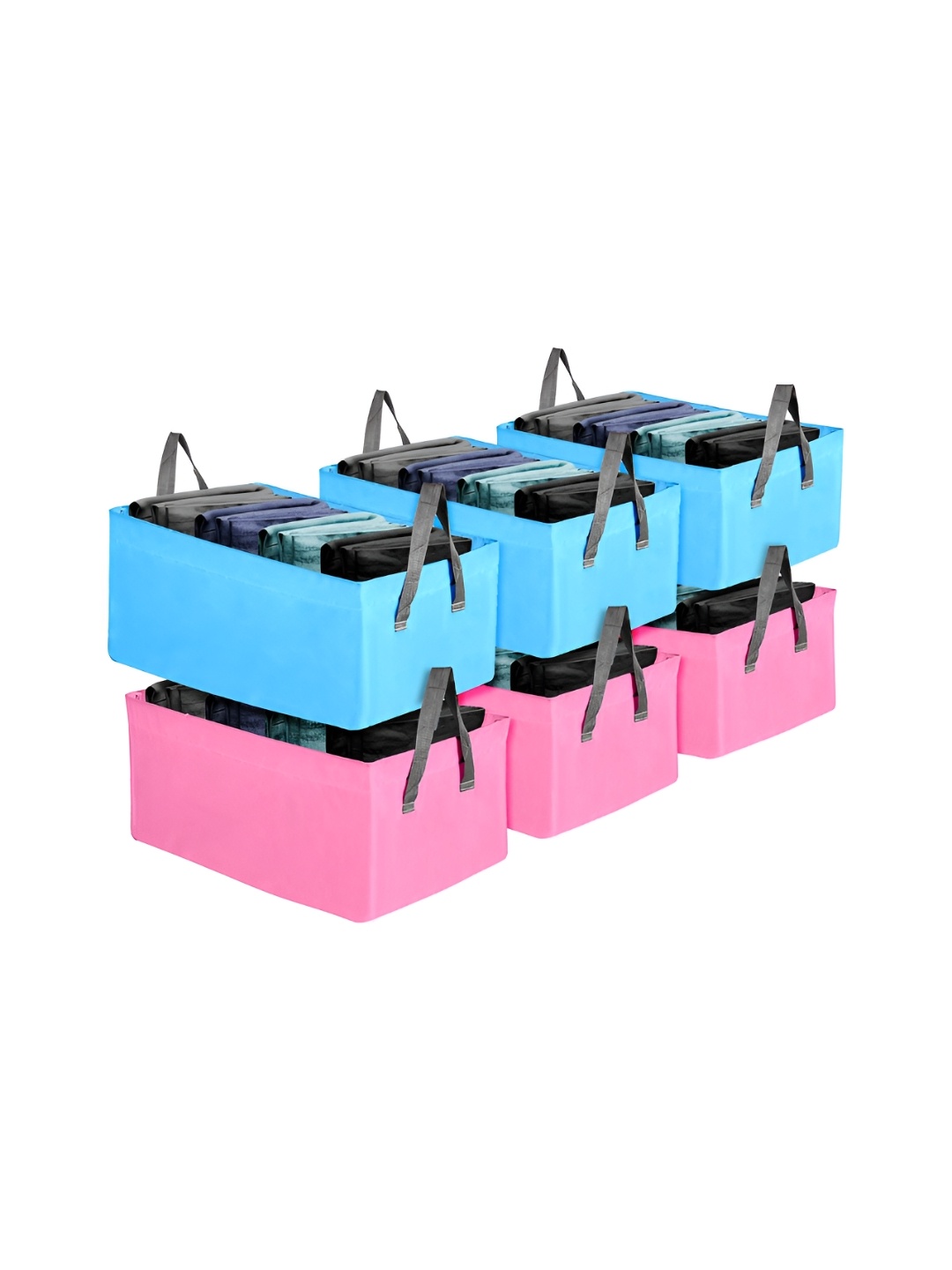 

Kuber Industries Blue & Pink 6 Pieces Drawer Organisers