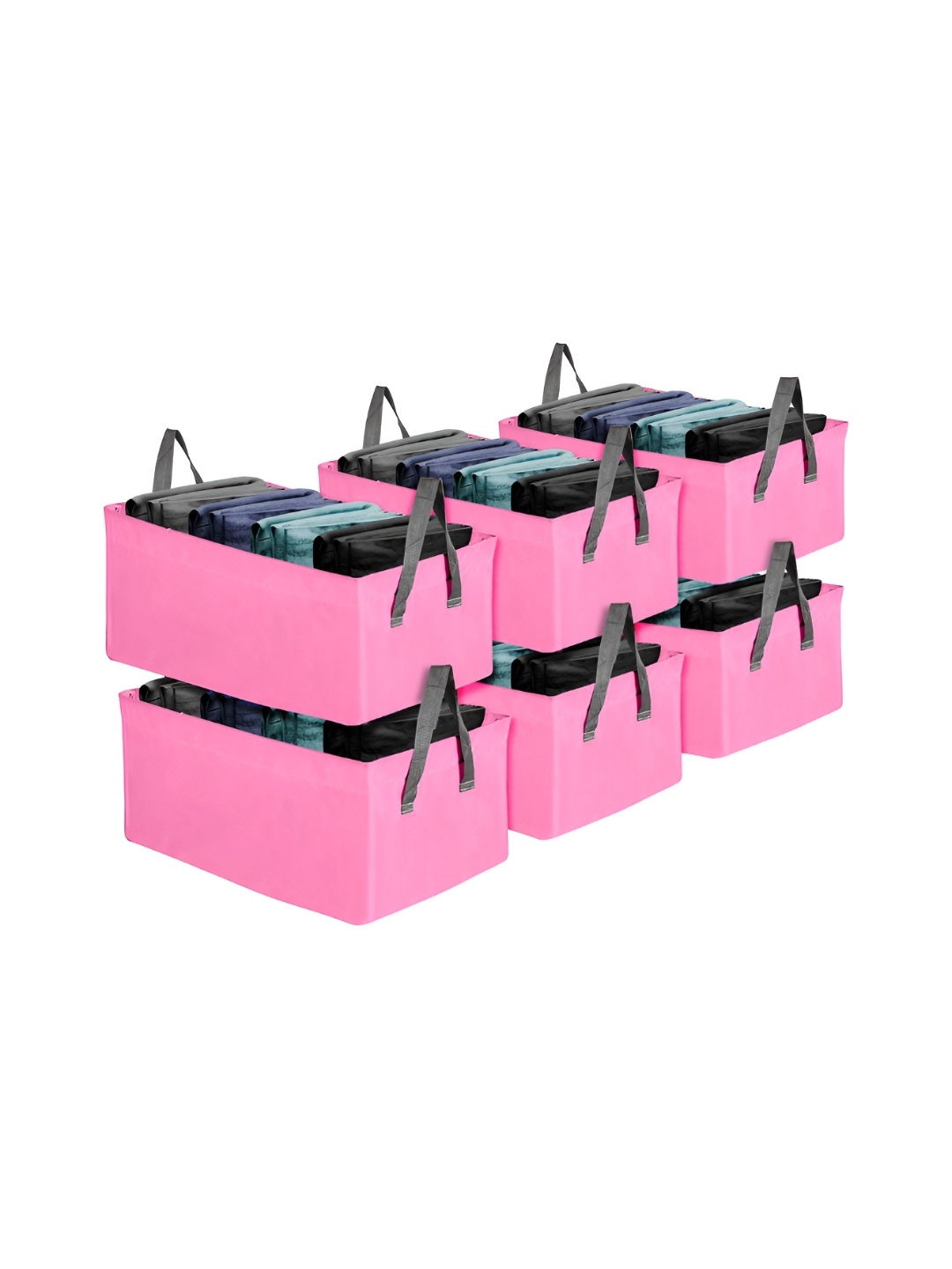 

Kuber Industries Pink 6 Pieces Regular Drawer Organisers