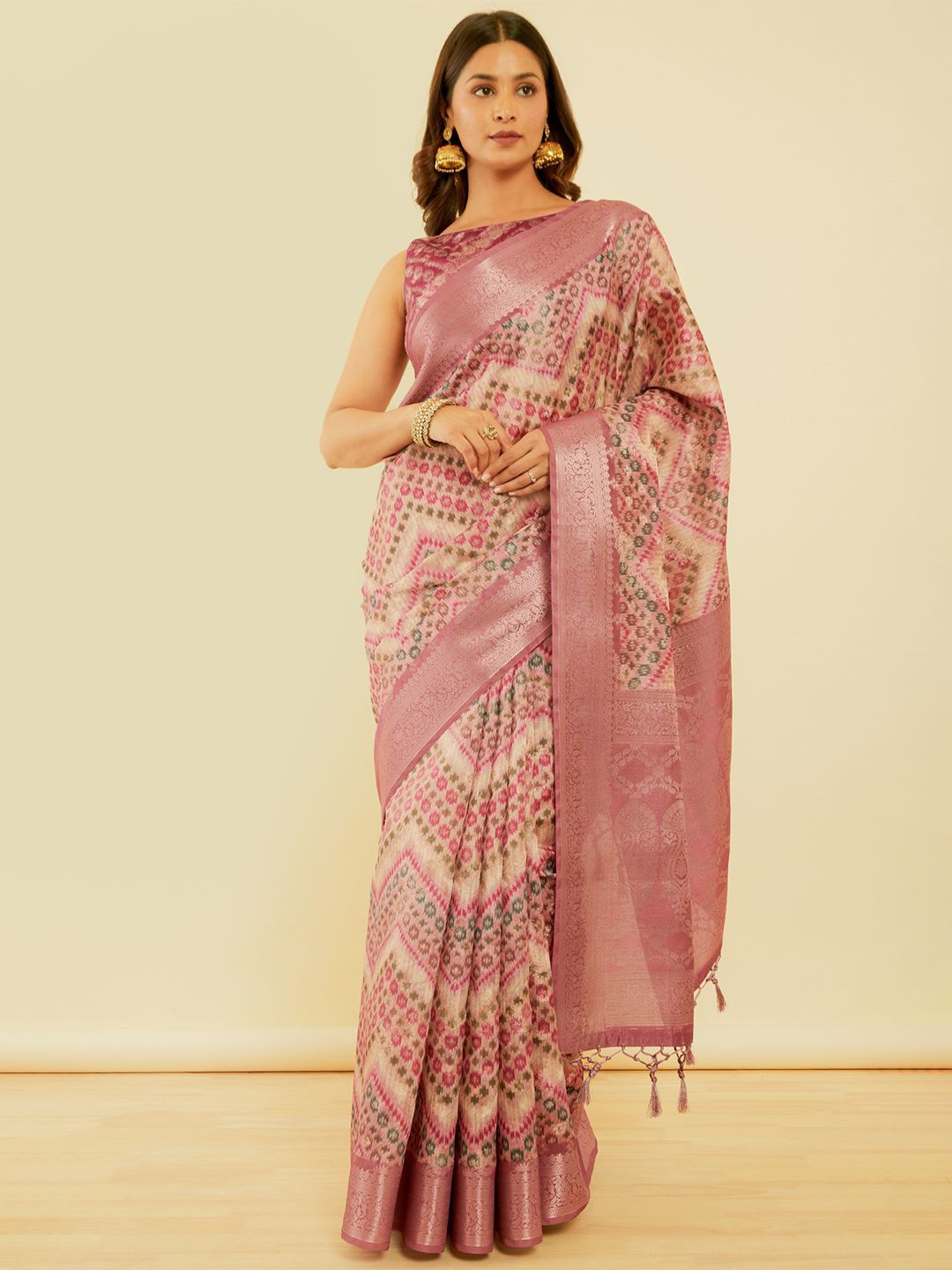 

Soch Woven Design Zari Saree, Pink