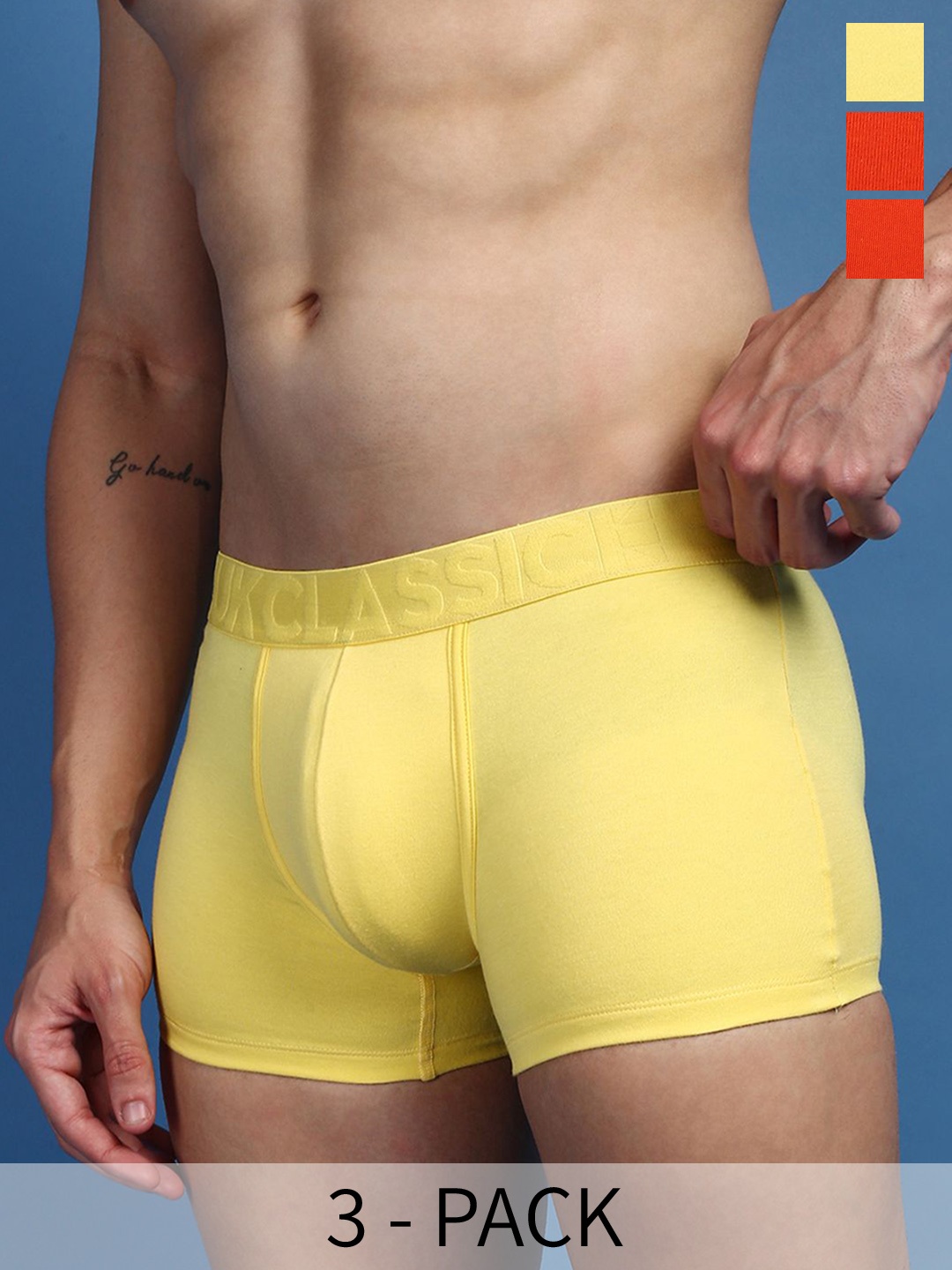

ONN Men Pack Of 3 Short TrunkONN_UK_31_AST6_3PC, Yellow