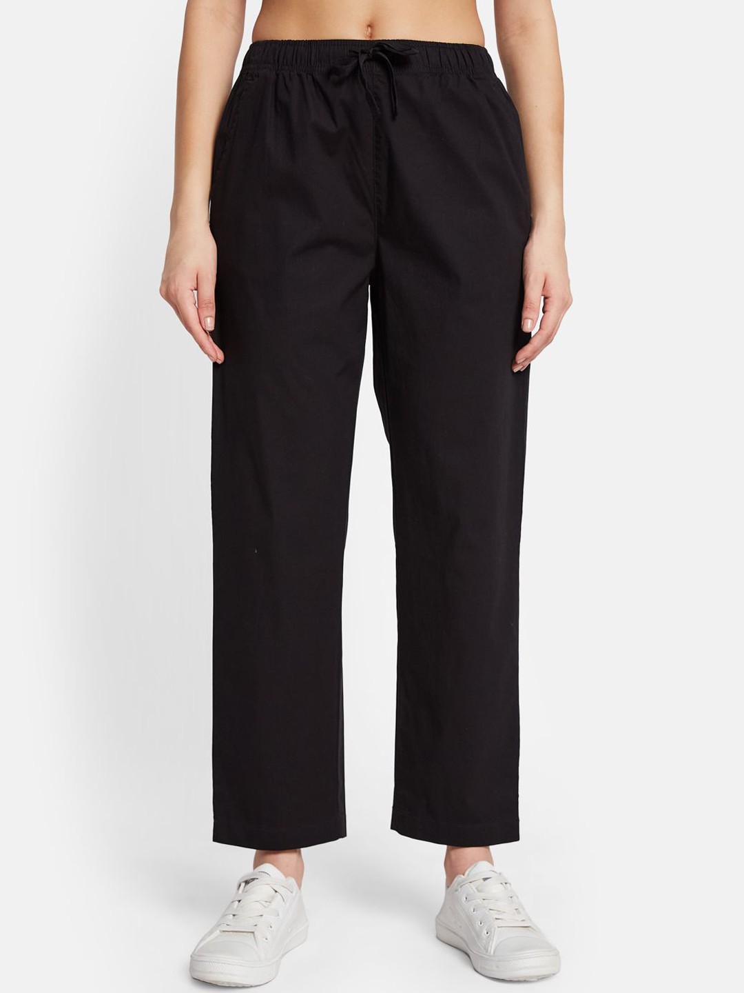 

METTLE Women Cotton Track Pants, Black