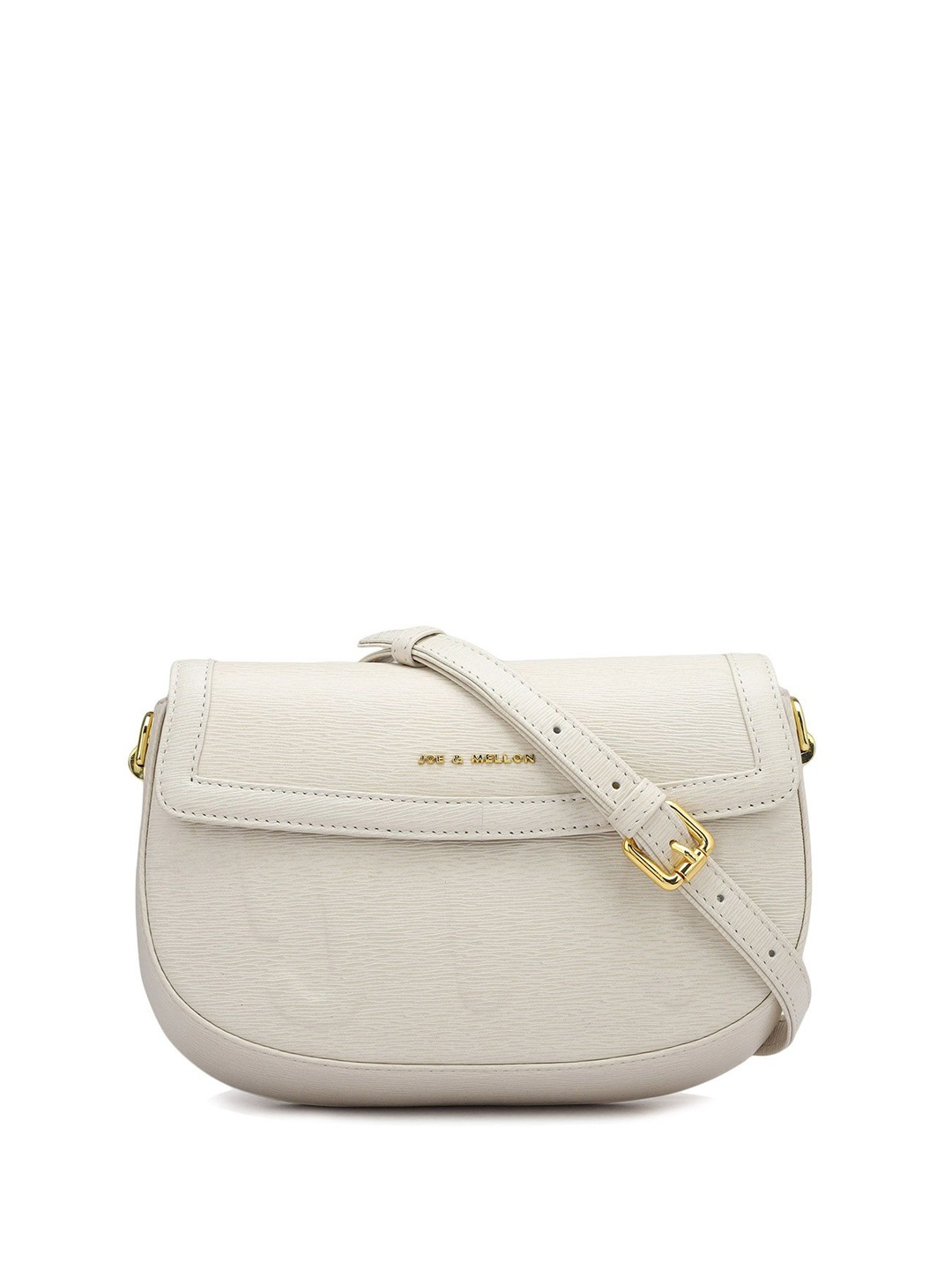 

Joe & Mellon Women Leather Half Moon Sling Bag with Tasselled, White