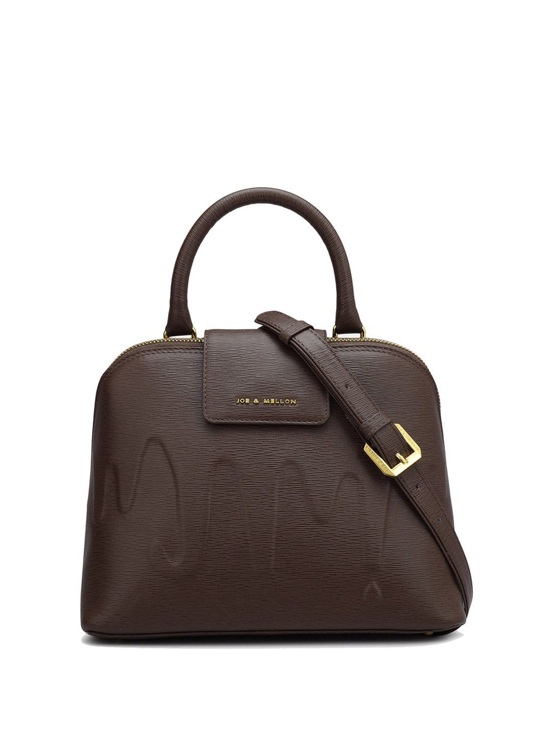 

Joe & Mellon Leather Structured Handheld Bag with Quilted, Brown