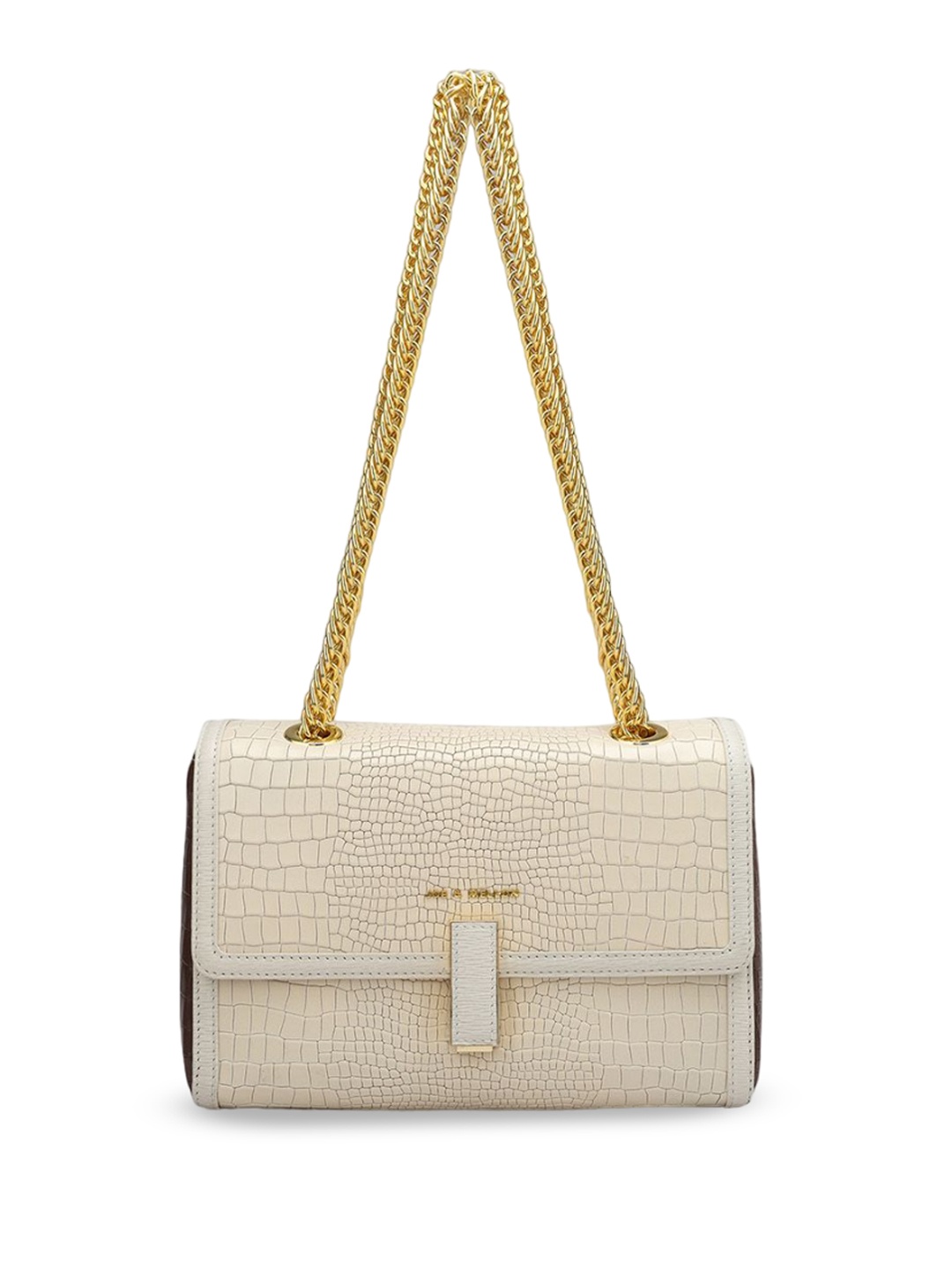 

Joe & Mellon Women Textured Leather Structured Handheld Bag, White