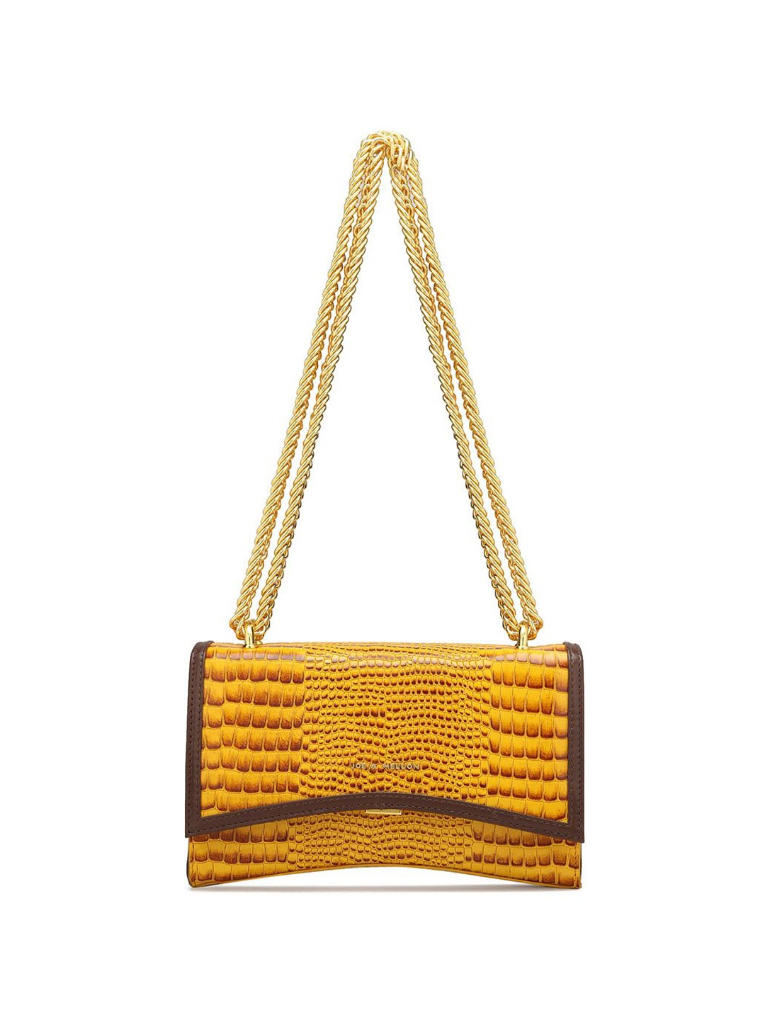 

Joe & Mellon WomenTextured Leather Structured Shoulder Bag with Quilted, Yellow