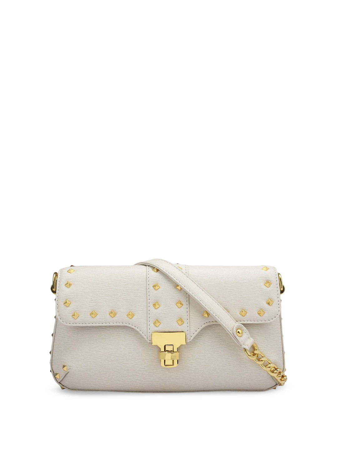 

Joe & Mellon Embellished Leather Structured Sling Bag, White