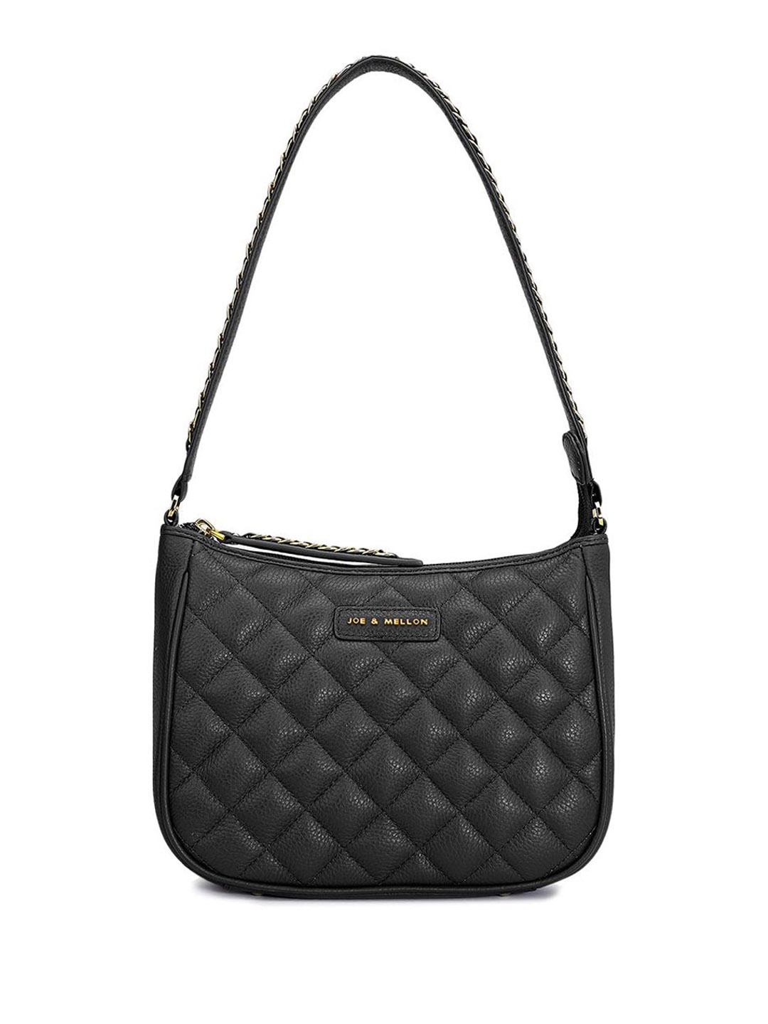 

Joe & Mellon Women Textured Leather Structured Shoulder Bag with Quilted, Black