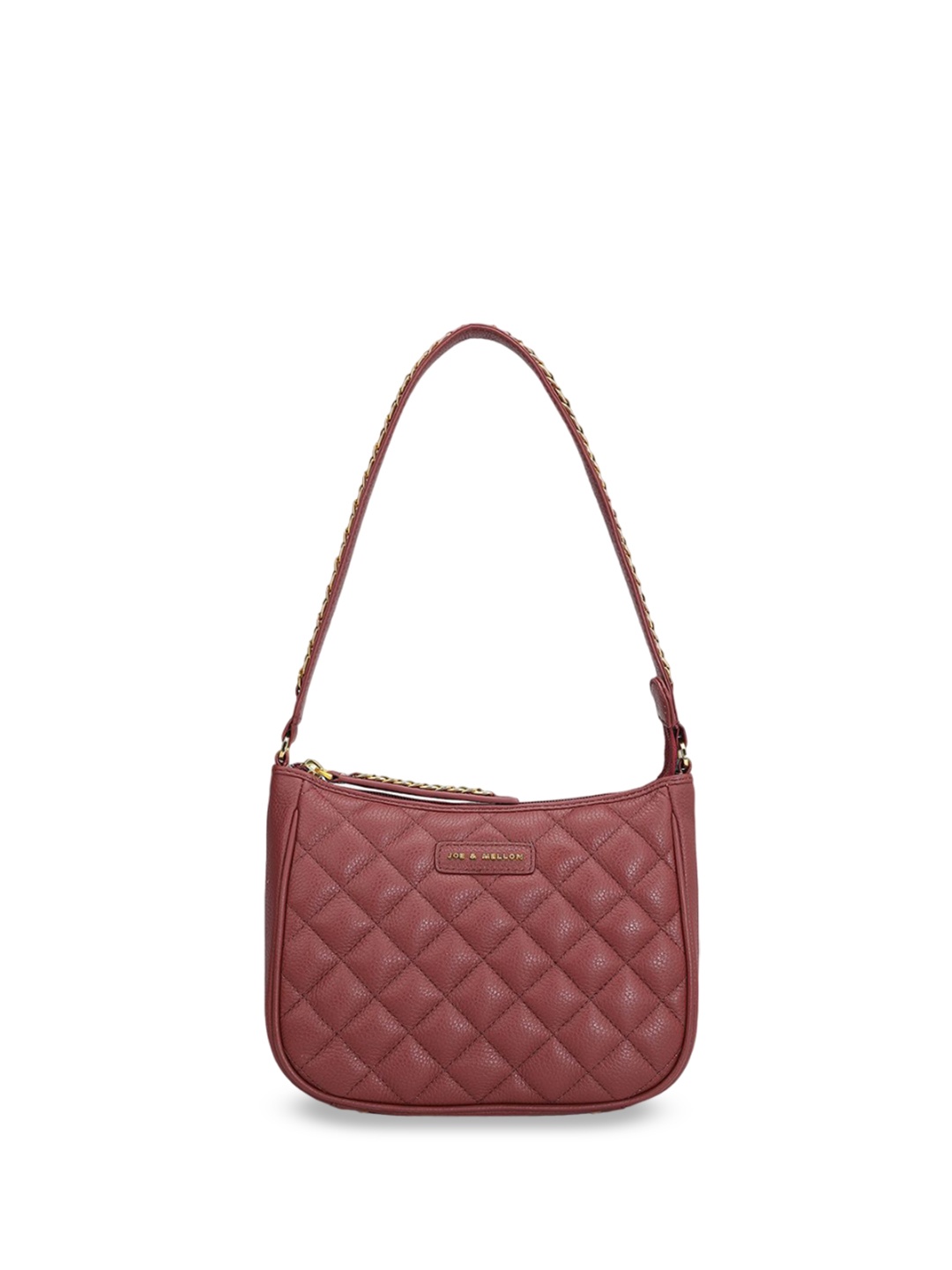 

Joe & Mellon Women Textured Leather Bucket Sling Bag with Quilted, Maroon